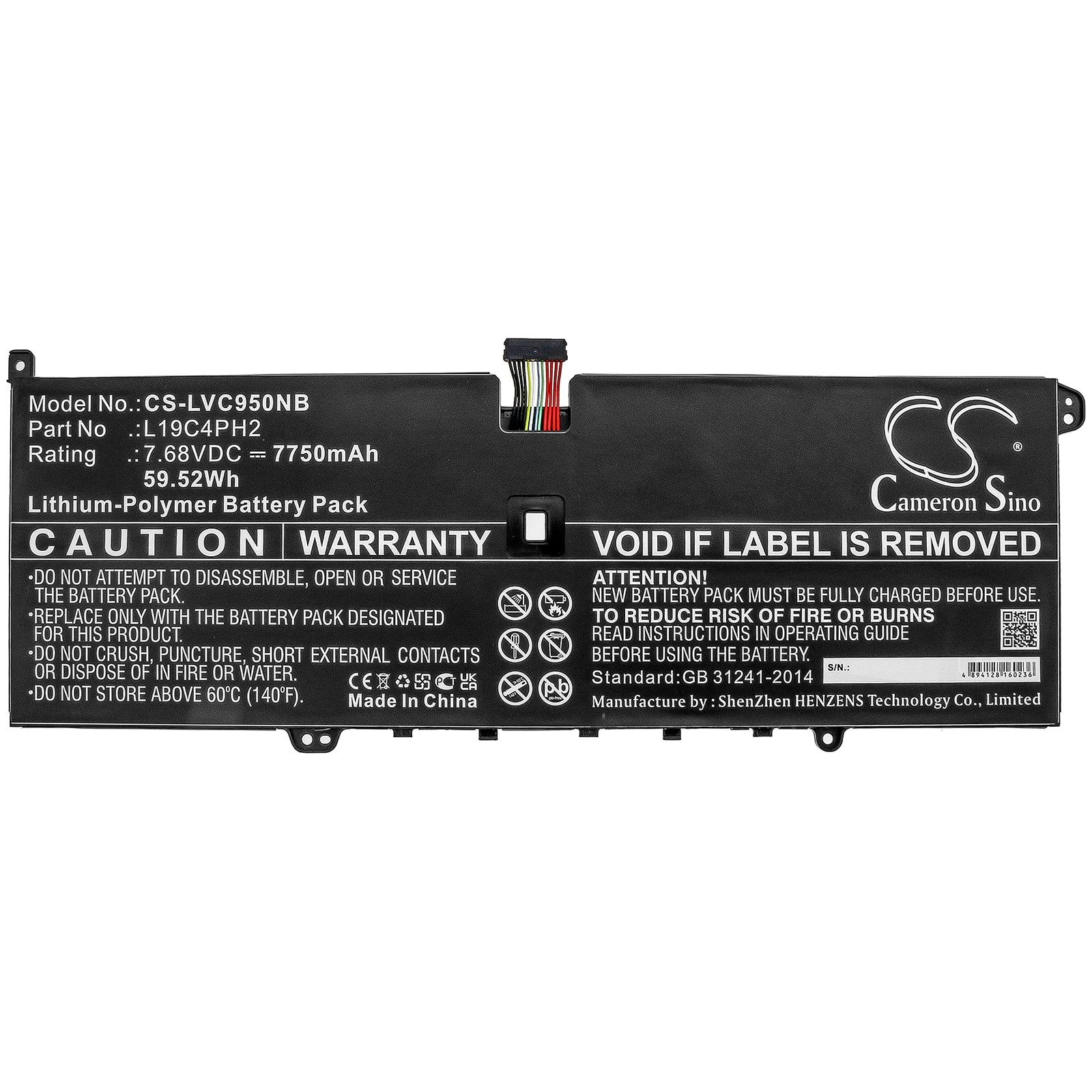 Batteri til bærbar PC for Lenovo Yoga C950