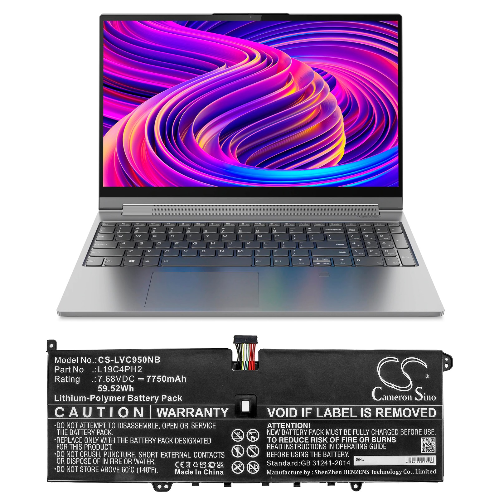 Batteri til bærbar PC for Lenovo Yoga C950