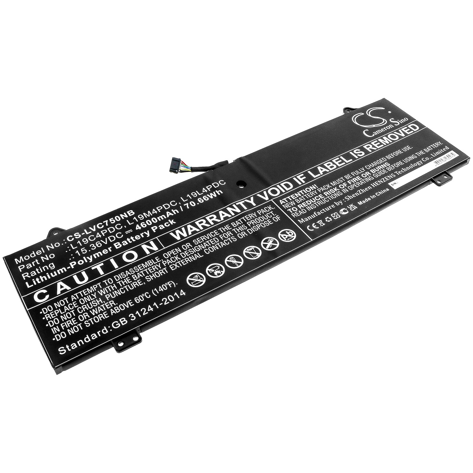 Batteri til bærbar PC for Lenovo Yoga C750 14 ITL, Yoga 14C ITL 2021 og andre.
