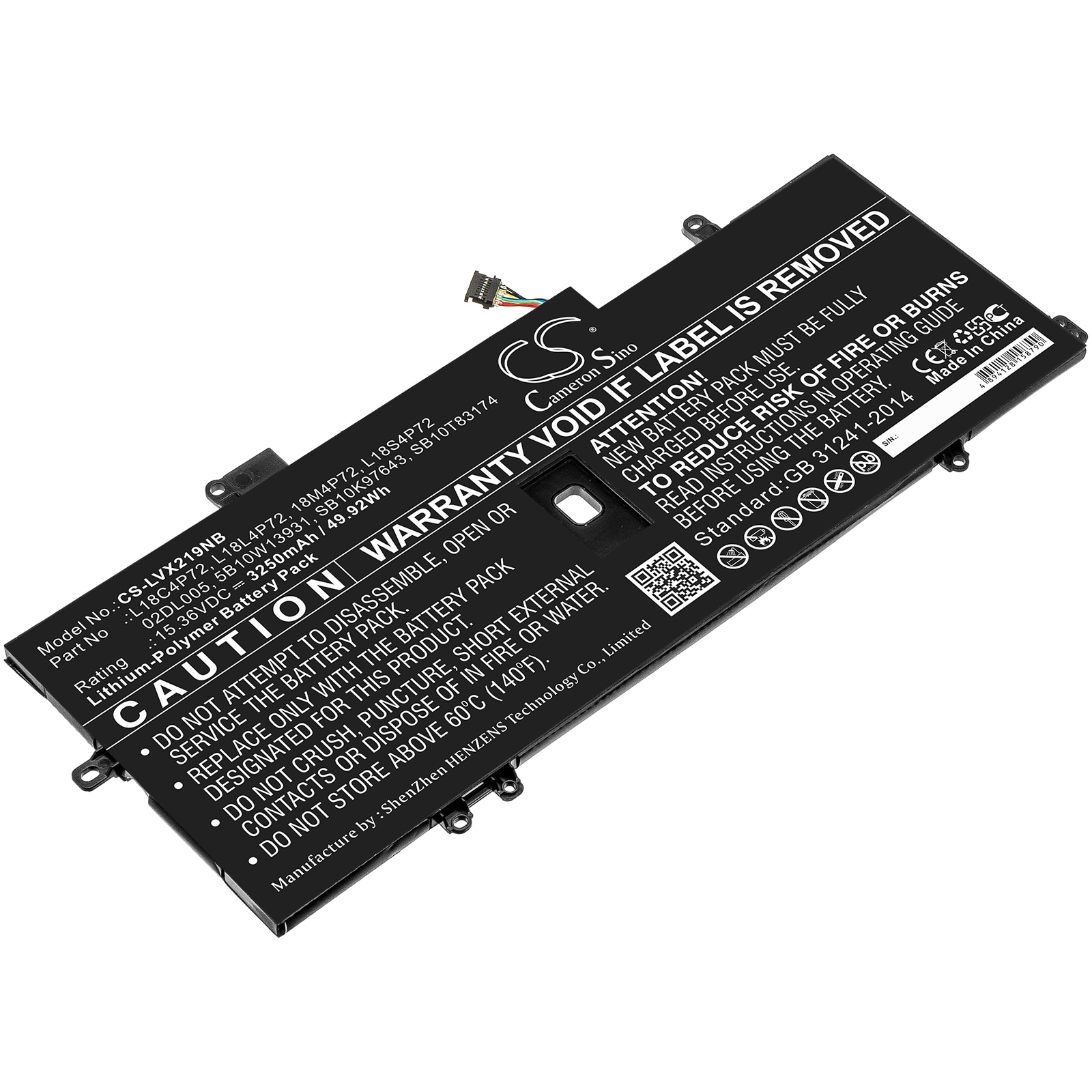Batteri til bærbar PC for Lenovo ThinkPad X1 Carbon 2019 og andre.