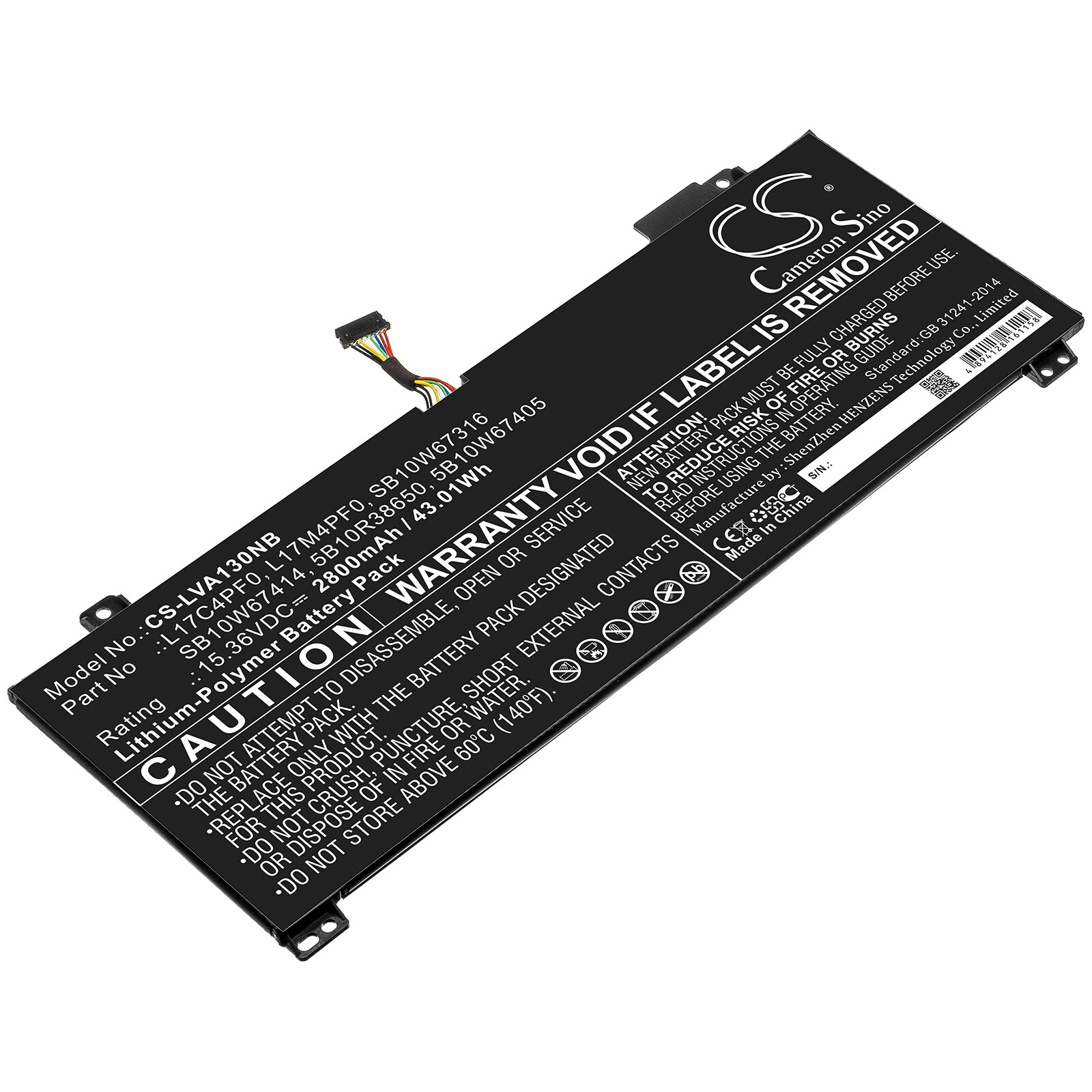 Batteri til bærbar PC for Lenovo xiaoxin Air 13IWL, xiaoxin Air 13