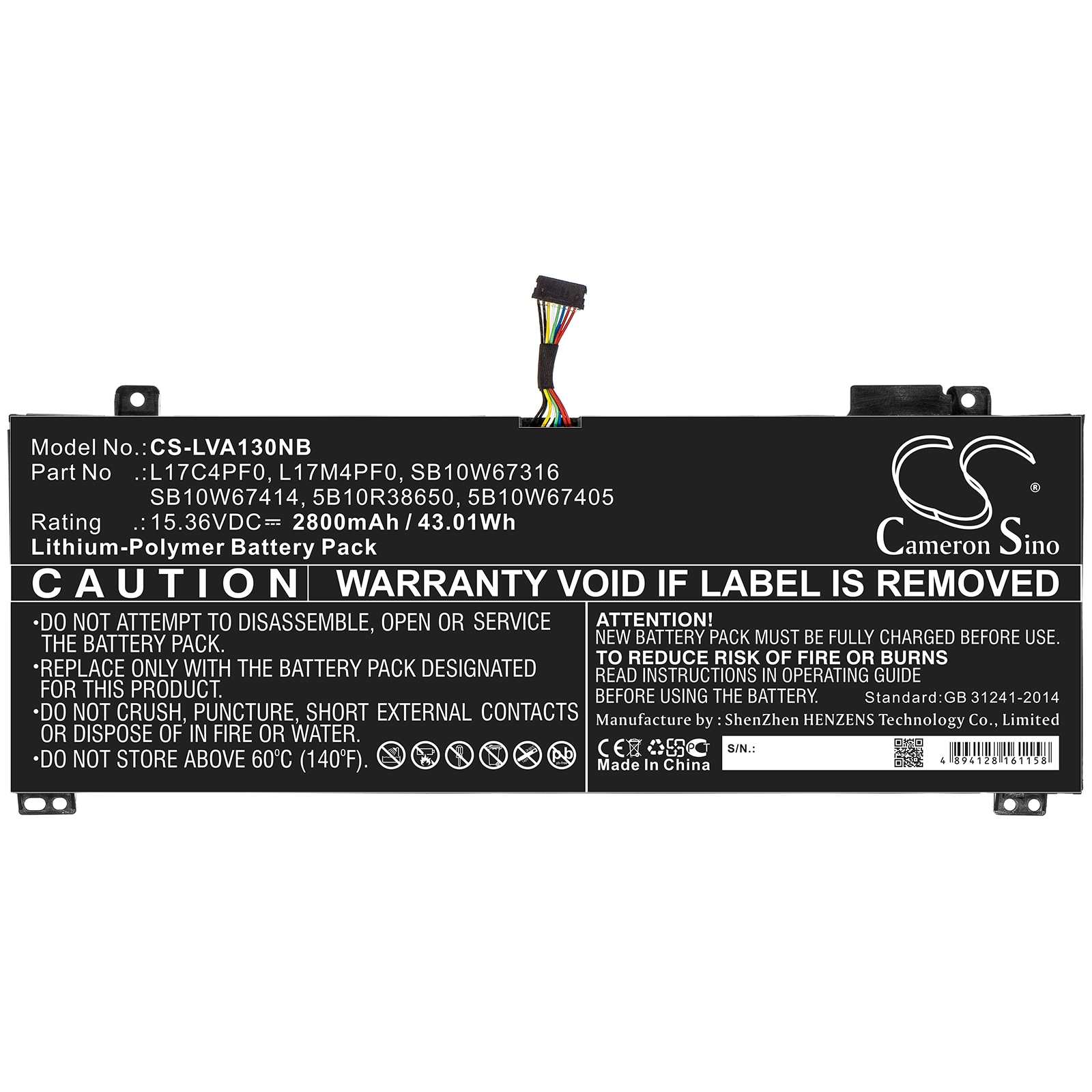 Batteri til bærbar PC for Lenovo xiaoxin Air 13IWL, xiaoxin Air 13