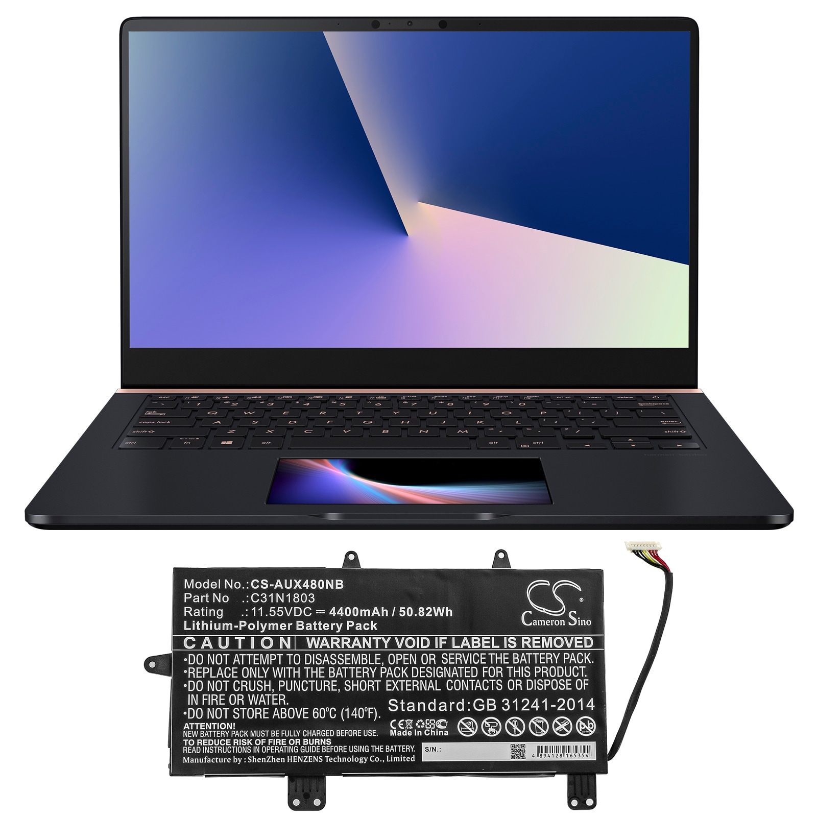 Batteri til bærbar PC for Asus ZenBook Pro 14 UX480, UX480FD UX450FD