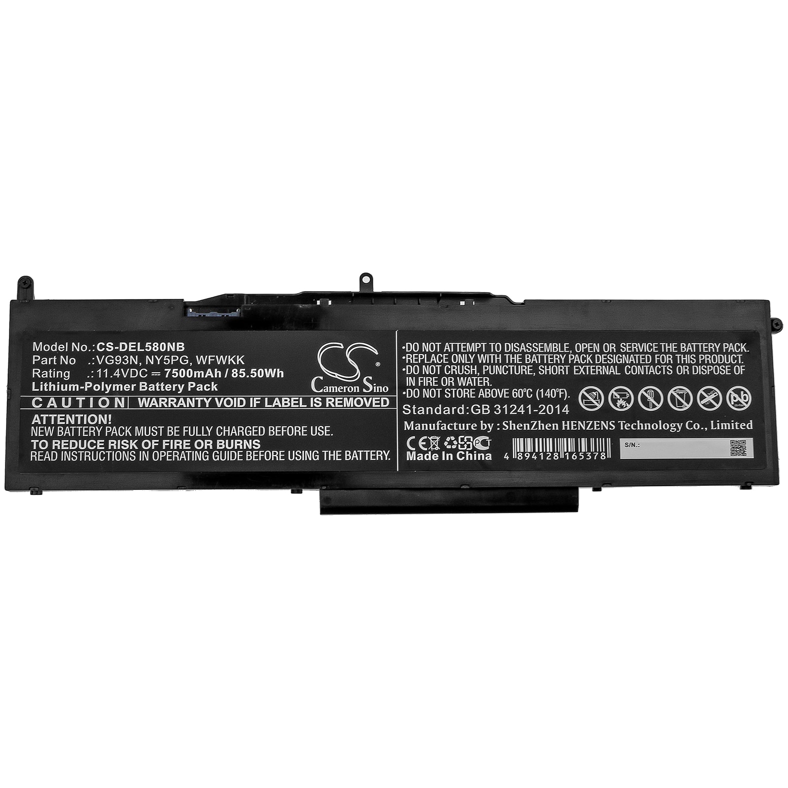 Batteri til bærbar PC for DELL Latitude 5580, Precision 15 3520 og andre.