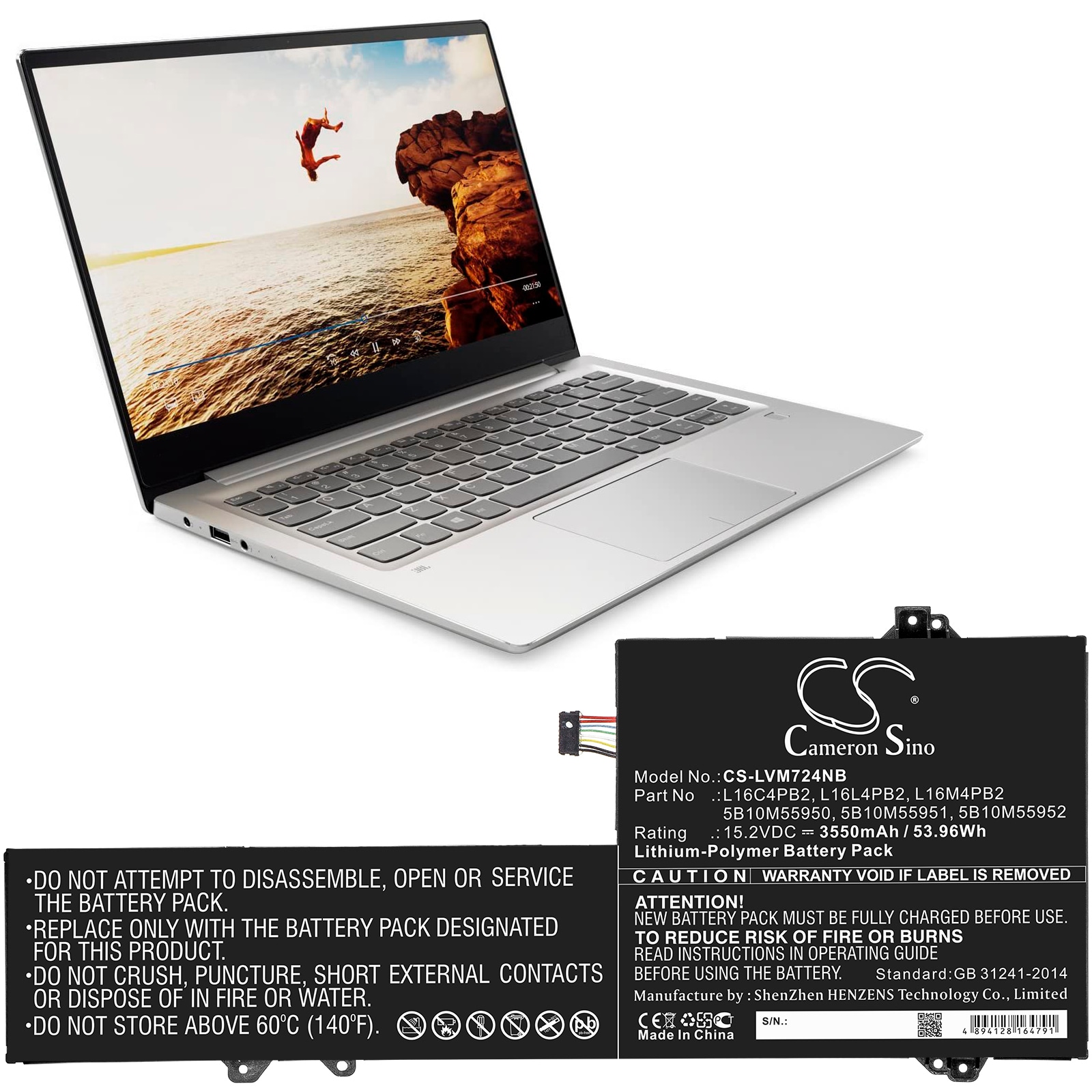 Bærbart batteri for Lenovo Xiaoxin Air Pro og andre.