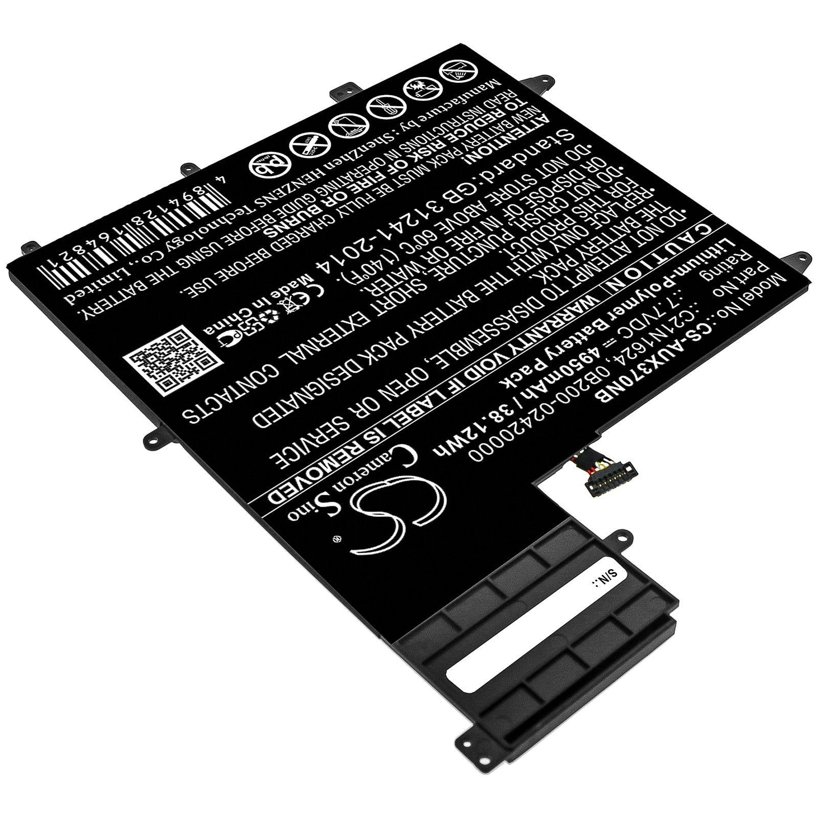 Batteri til bærbar PC for Asus ZenBook Flip S UX370UA-C4061T og andre.