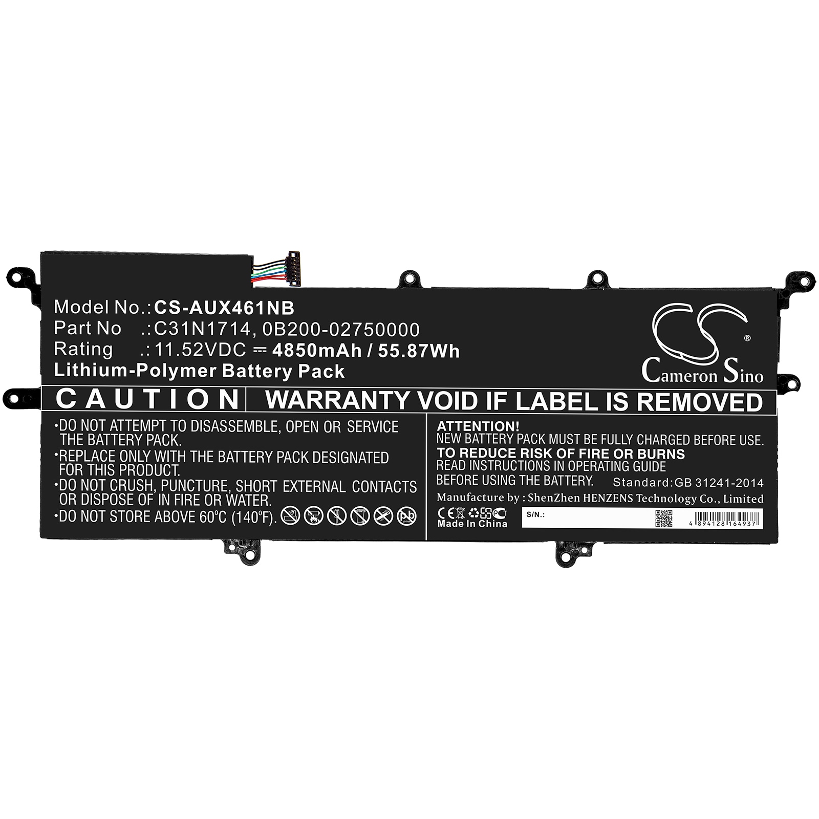 Batteri til bærbar PC for Asus ZenBook Flip 14 UX461UA-M00540, UX461FN-1C og andre.