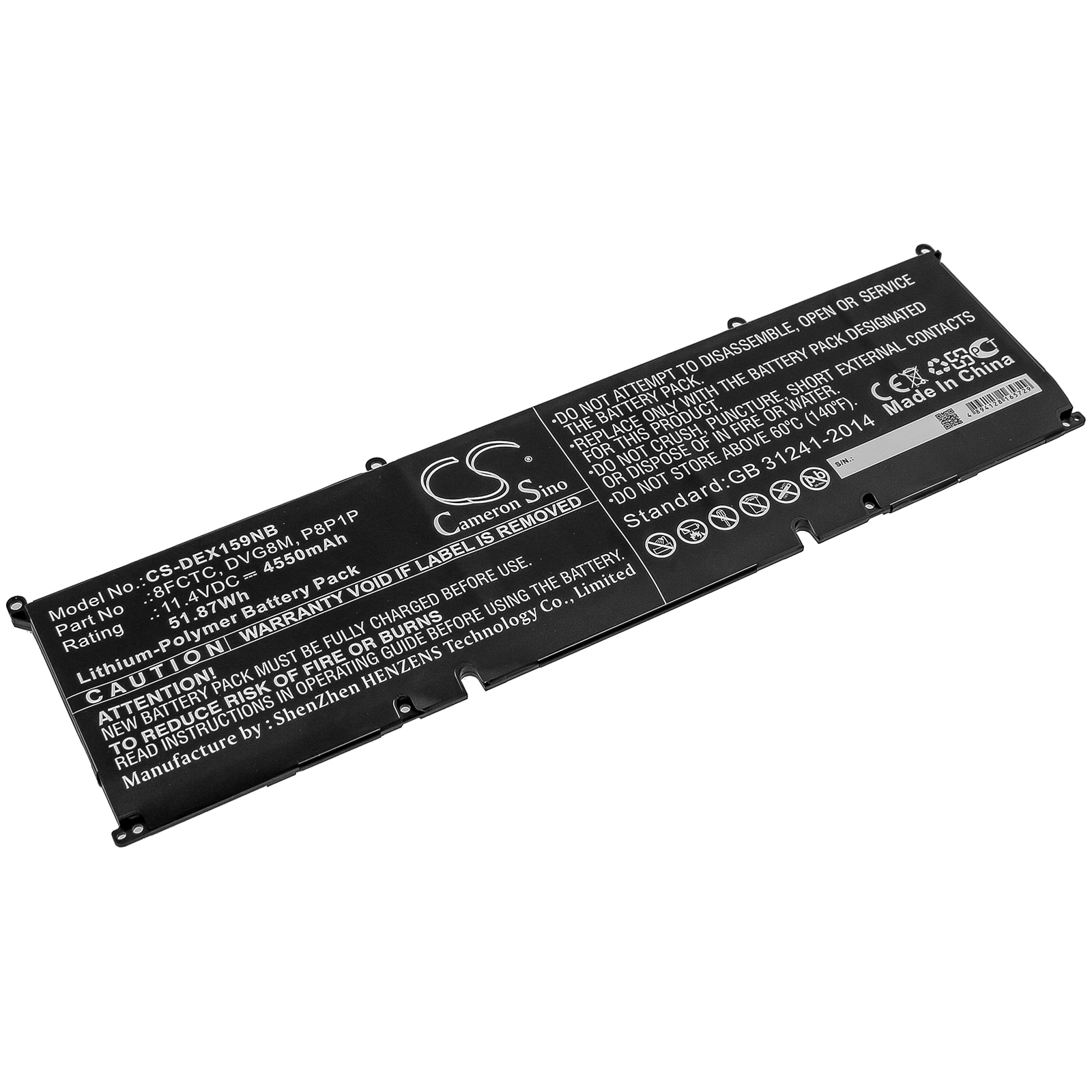 Batteri til bærbar PC for DELL XPS 15 9500, XPS 15-9500-R1845TS og andre