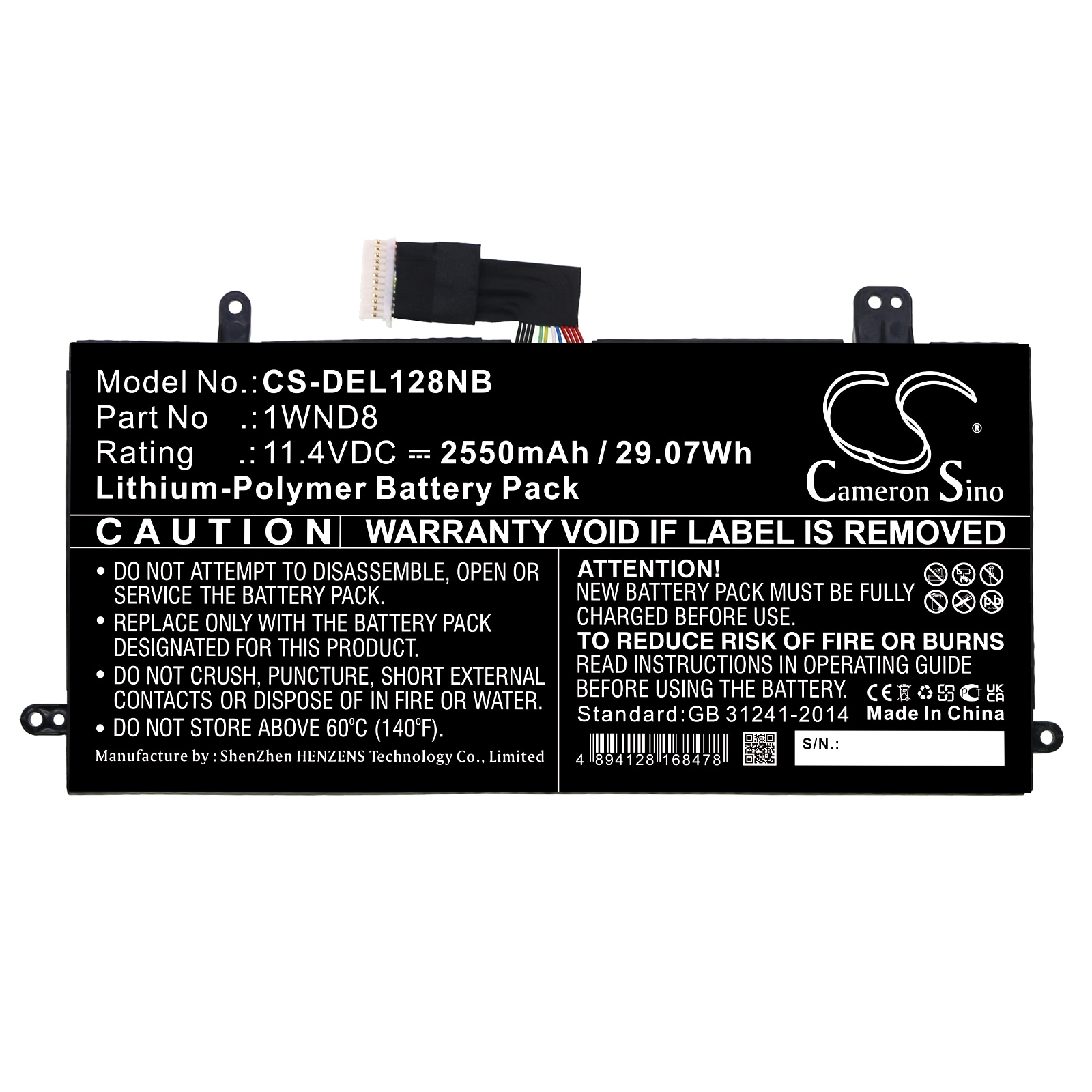 Batteri til bærbar PC for DELL Latitude 12 5285, Latitude 5285