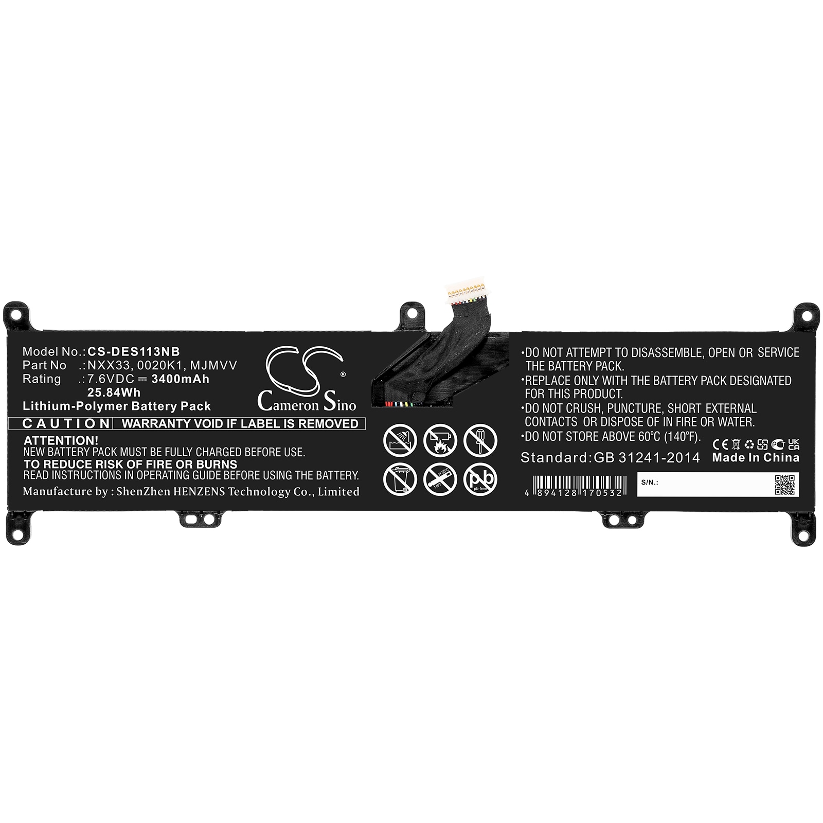 Batteri til bærbar PC for DELL Inspiron 11 3195 2-i-1