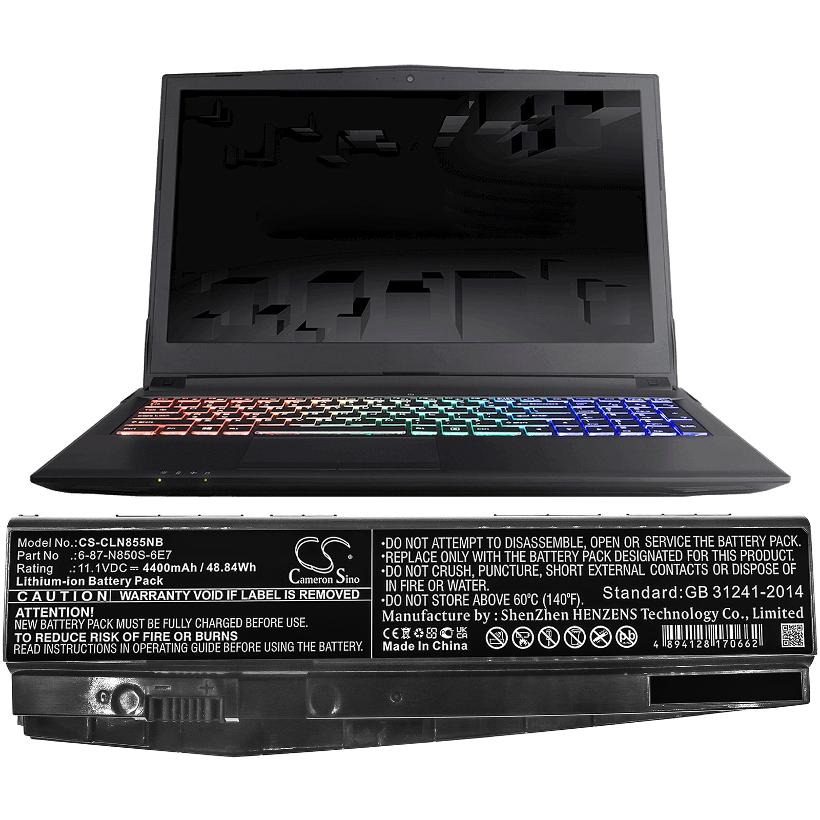 Batteri til bærbar PC for Schenker XMG A707, XMG A517 Coffee Lake og andre