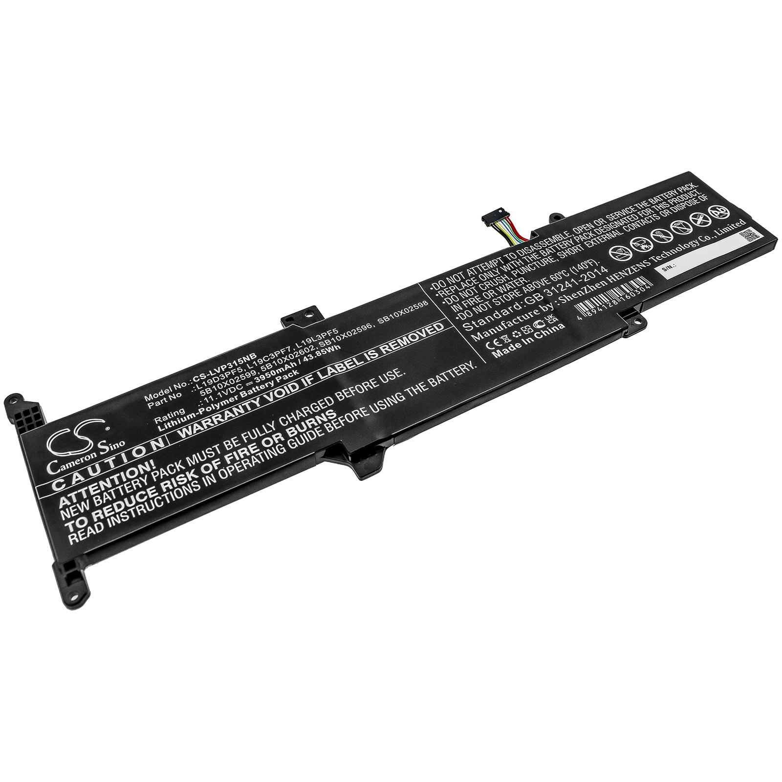 Batteri til bærbar PC for Lenovo Ideapad 3-15, ideapad 3-14IML05 81WA005WAU og andre.