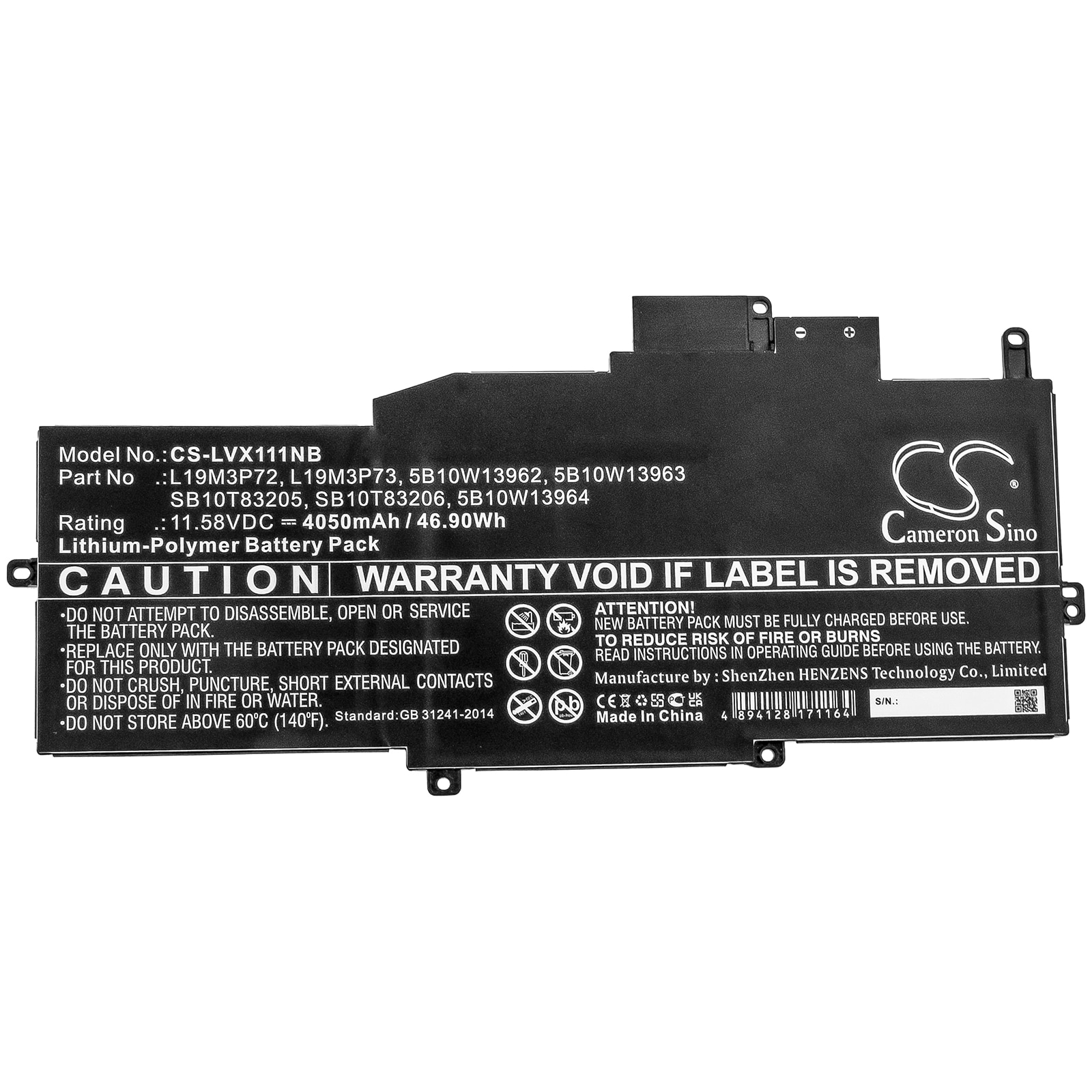 Batteri til bærbar PC for Lenovo ThinkPad X1 Nano og andre.