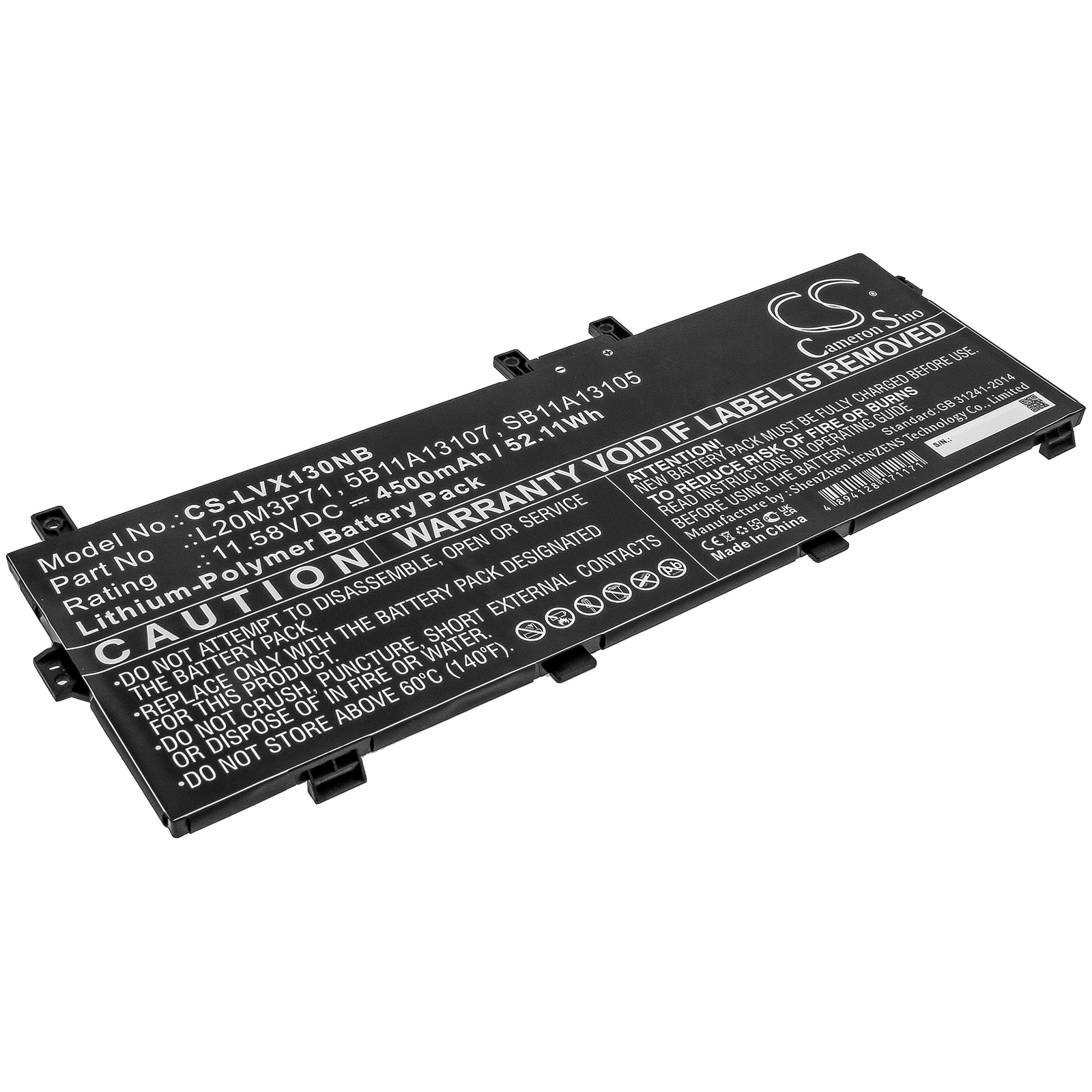 Batteri til bærbar PC for Lenovo ThinkPad X13 Yoga G2 20W80014GE og andre.