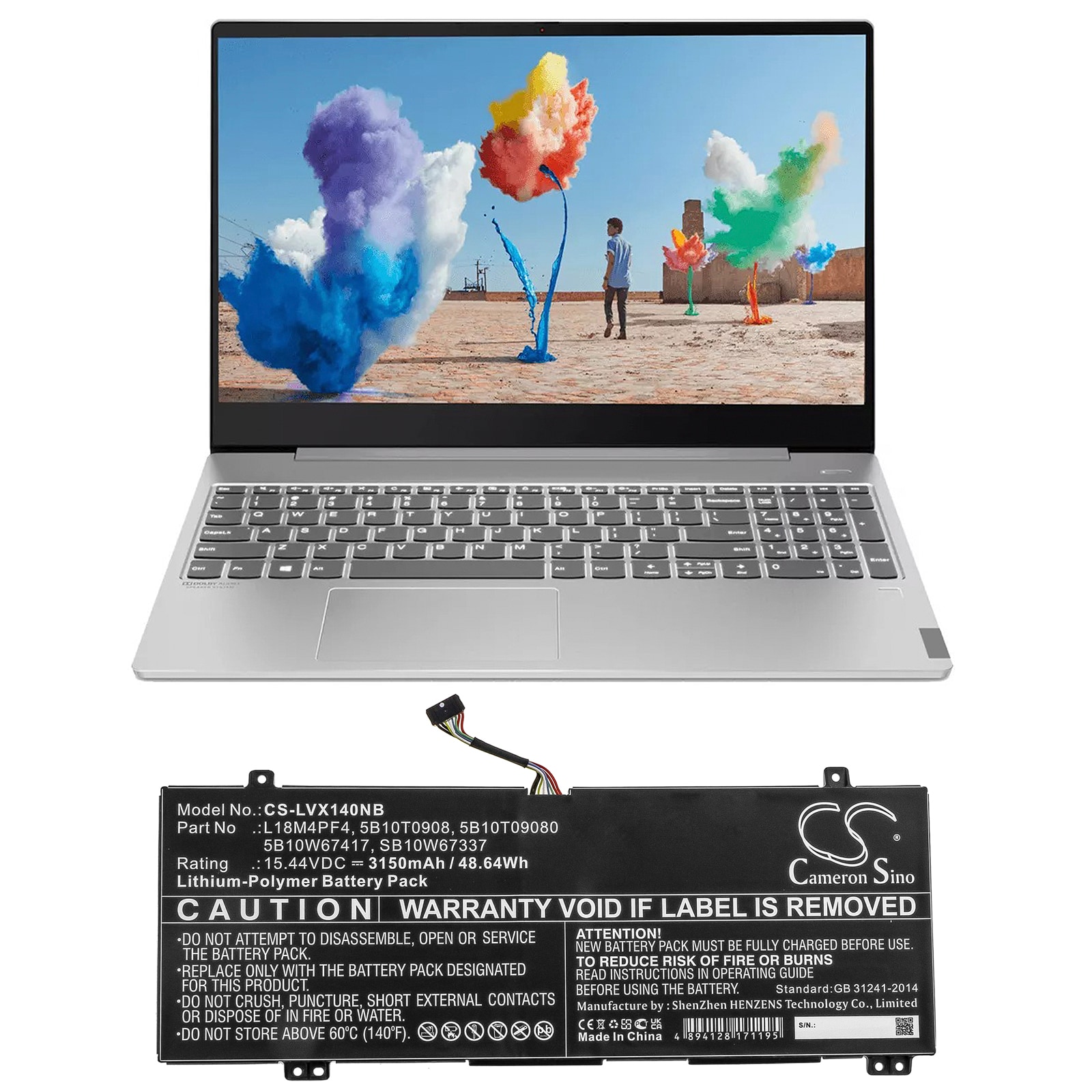 Bærbart batteri for Lenovo Xiaoxin Air 14 2019, Ideapad S540-14IWL og andre.