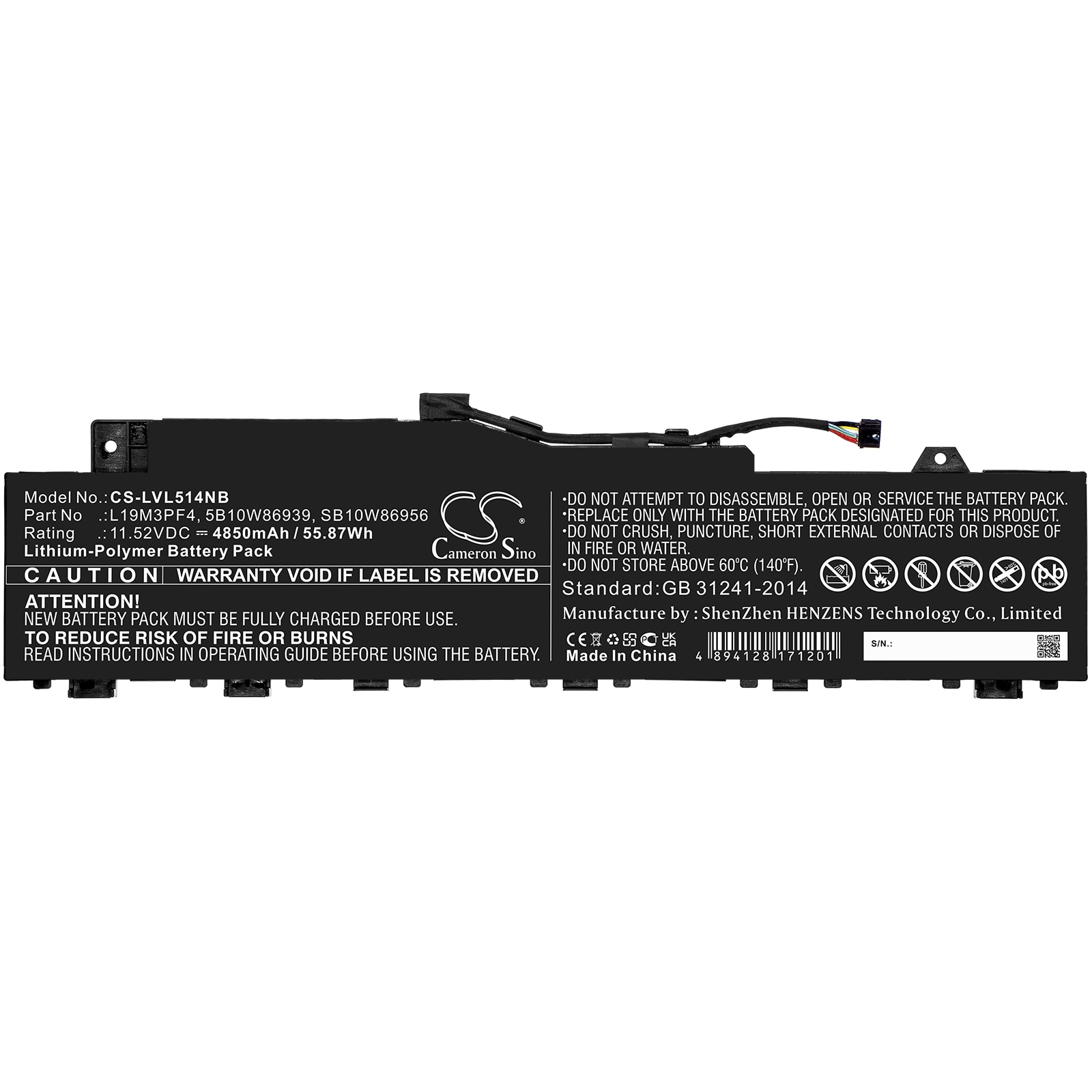 Batteri til bærbar PC for Lenovo IdeaPad 5 14ARE05, Ducati 5 82ES000DAU og andre.