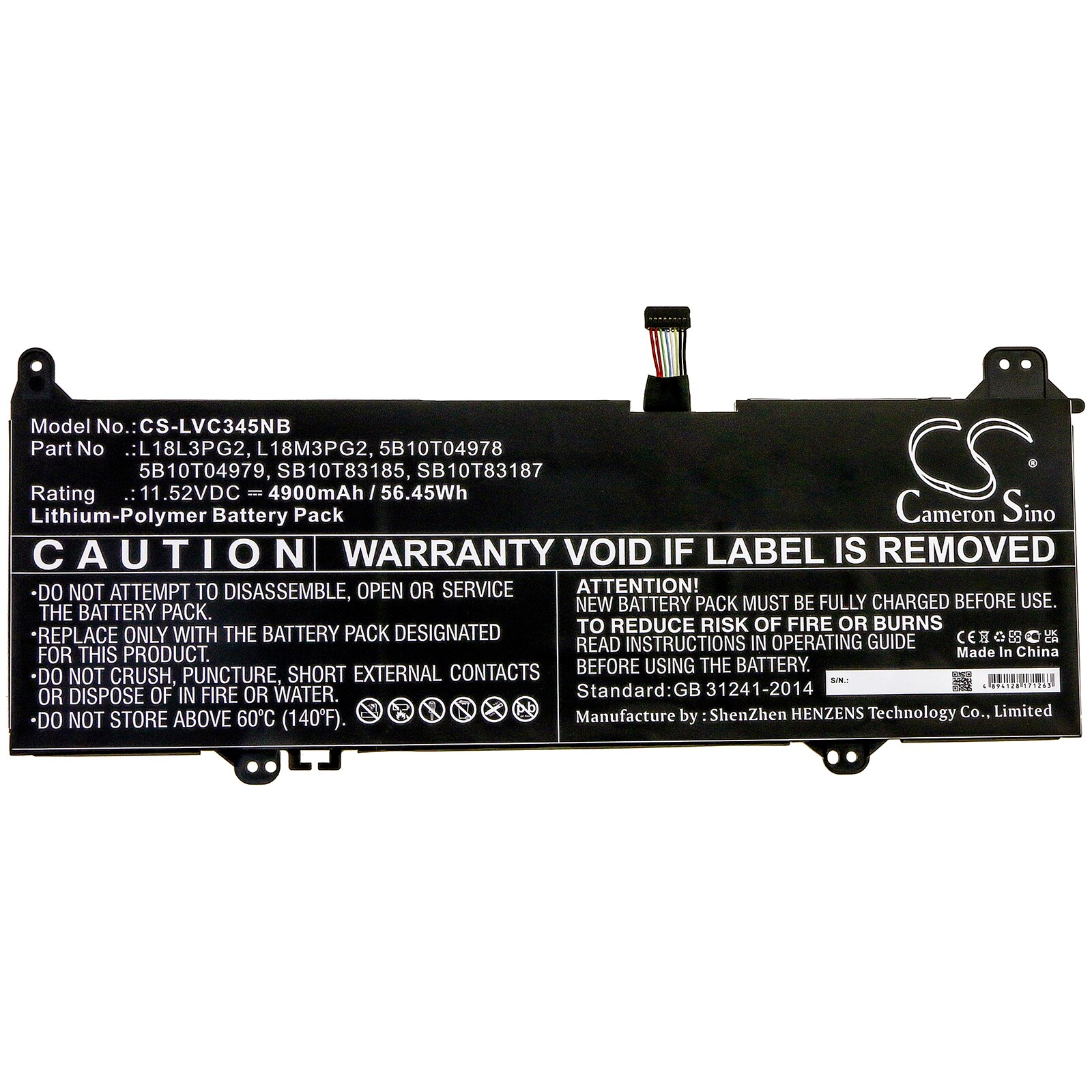 Batteri til bærbar PC for Lenovo Chromebook S345-14AST (81WX0008GE) og andre.