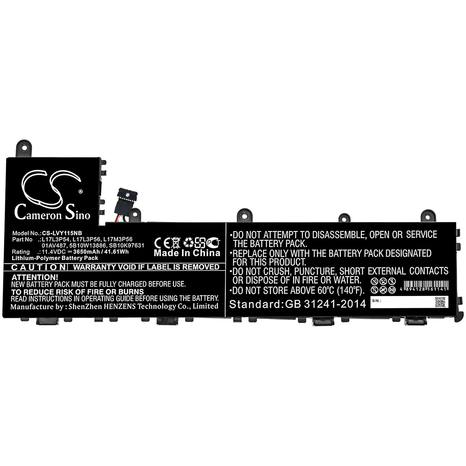 Batteri til bærbar PC for Lenovo Yoga 11E 5th, ThinkPad Yoga 11e 5th Gen og andre.