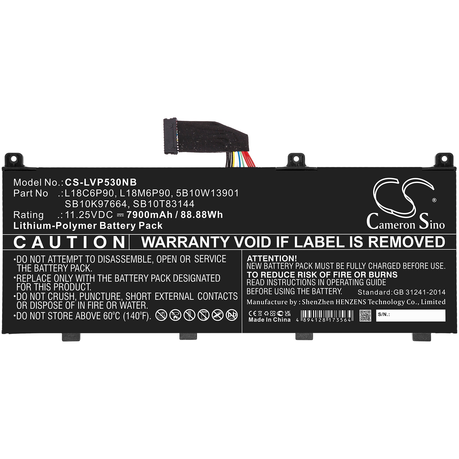 Batteri til bærbar PC for Lenovo Thinkpad P53, Thinkpad P53 (20qna007cd) og andre.
