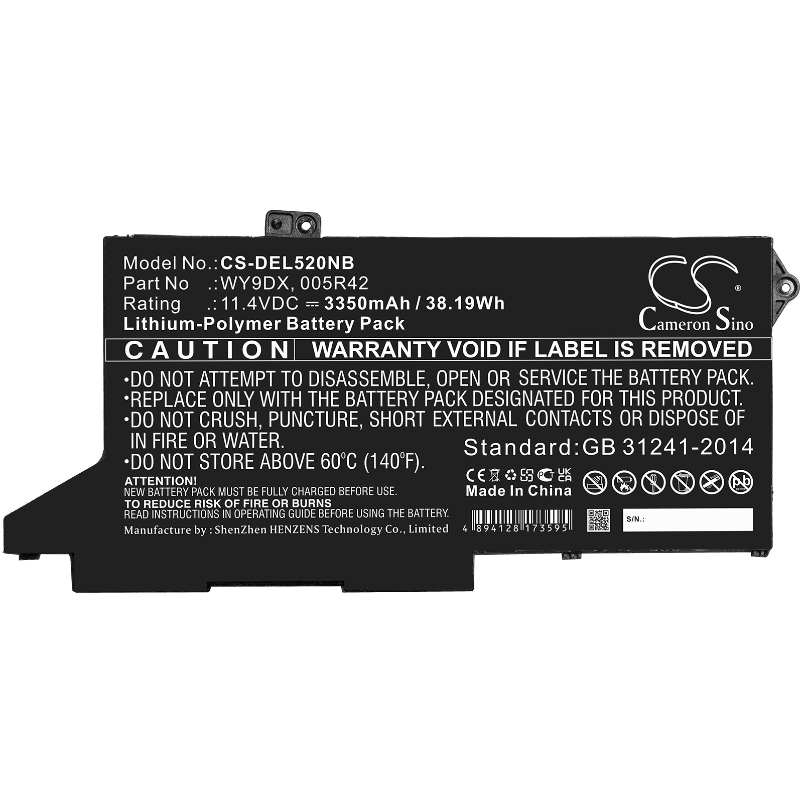 Batteri til bærbar PC for DELL Latitude 5420, Latitude 5520