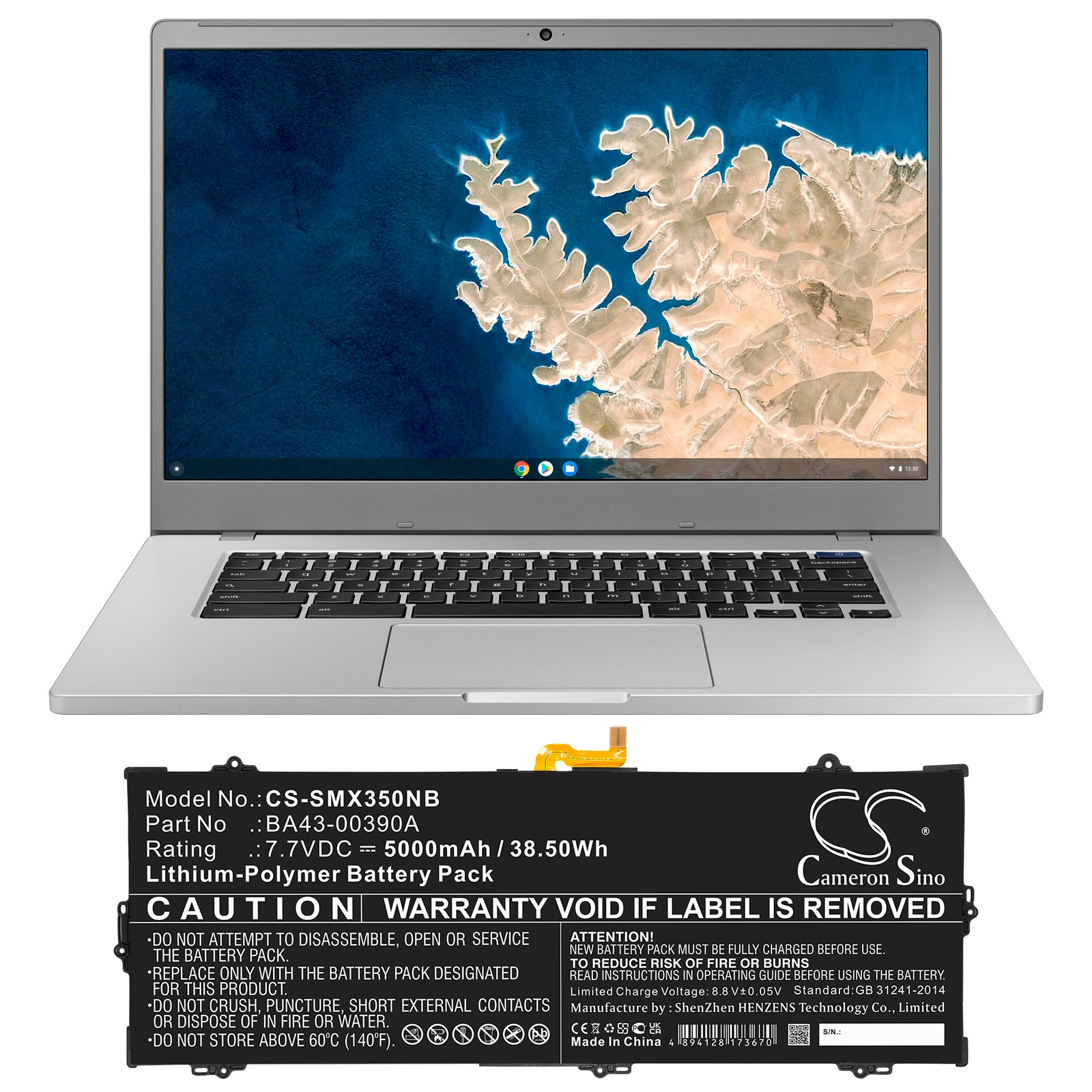 Batteri til bærbar PC for Samsung Chromebook 15,6", XE350XBA-K01US
