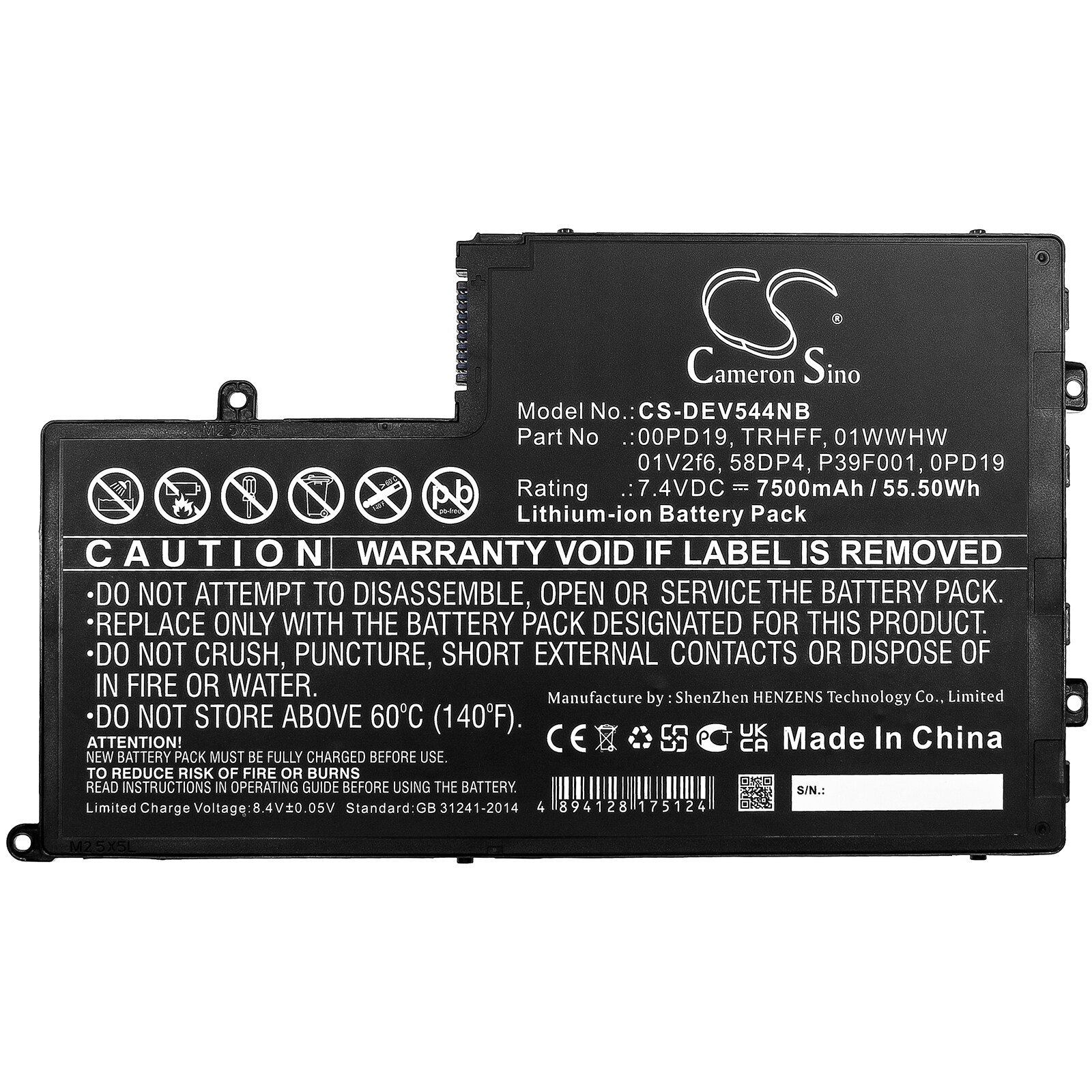 Batteri til bærbar PC for DELL Inspiron 14-5442, Inspiron 14-5443 og andre