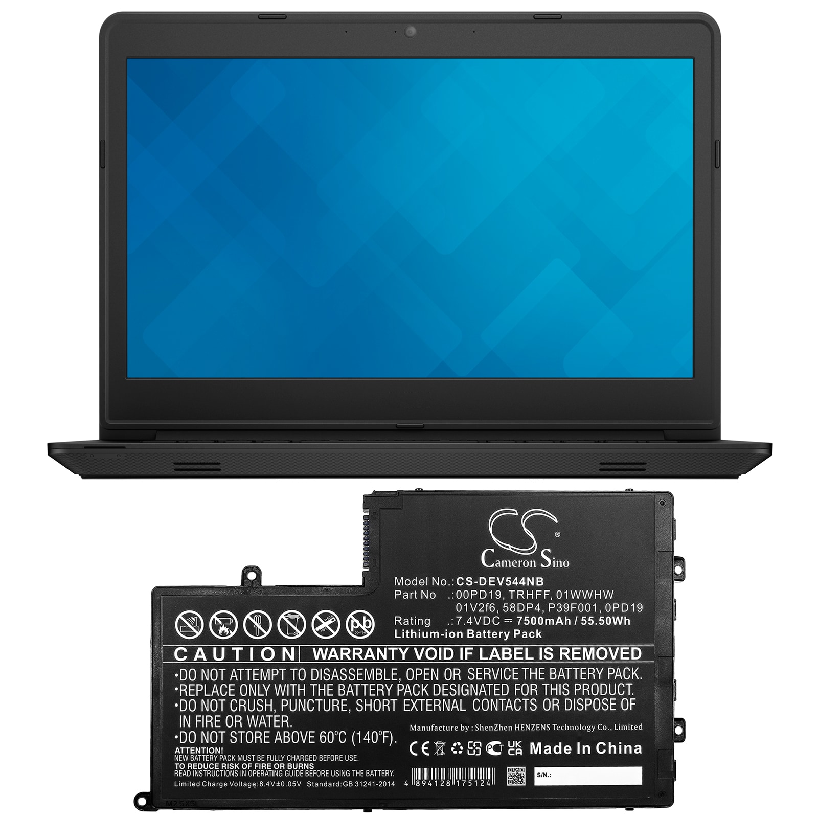 Batteri til bærbar PC for DELL Inspiron 14-5442, Inspiron 14-5443 og andre