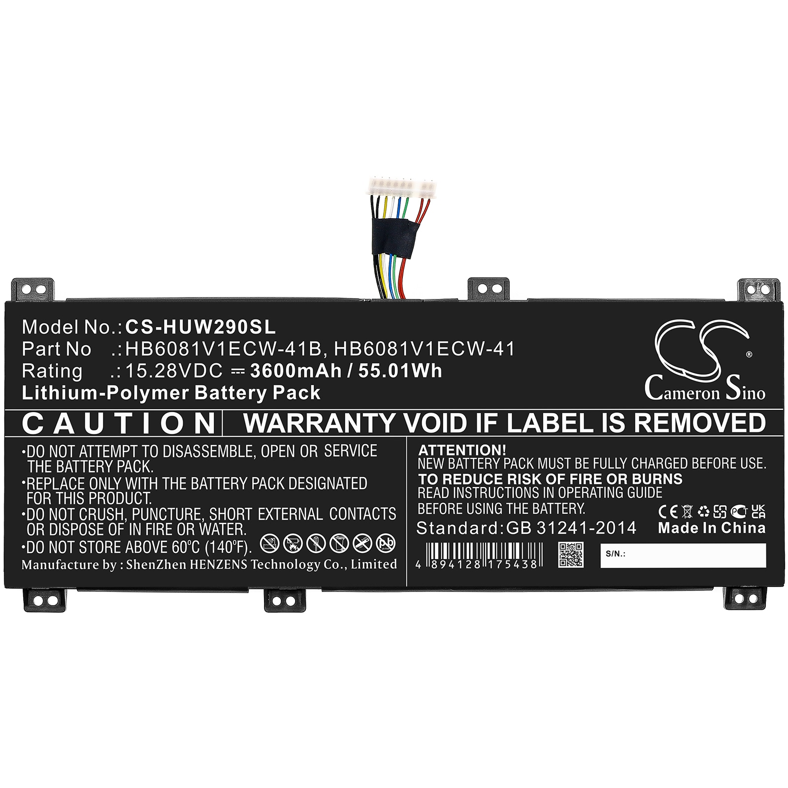 Batteri til bærbar PC for Huawei MateBook D 16, HBL-W29, MagicBook Pro 2020 og andre.