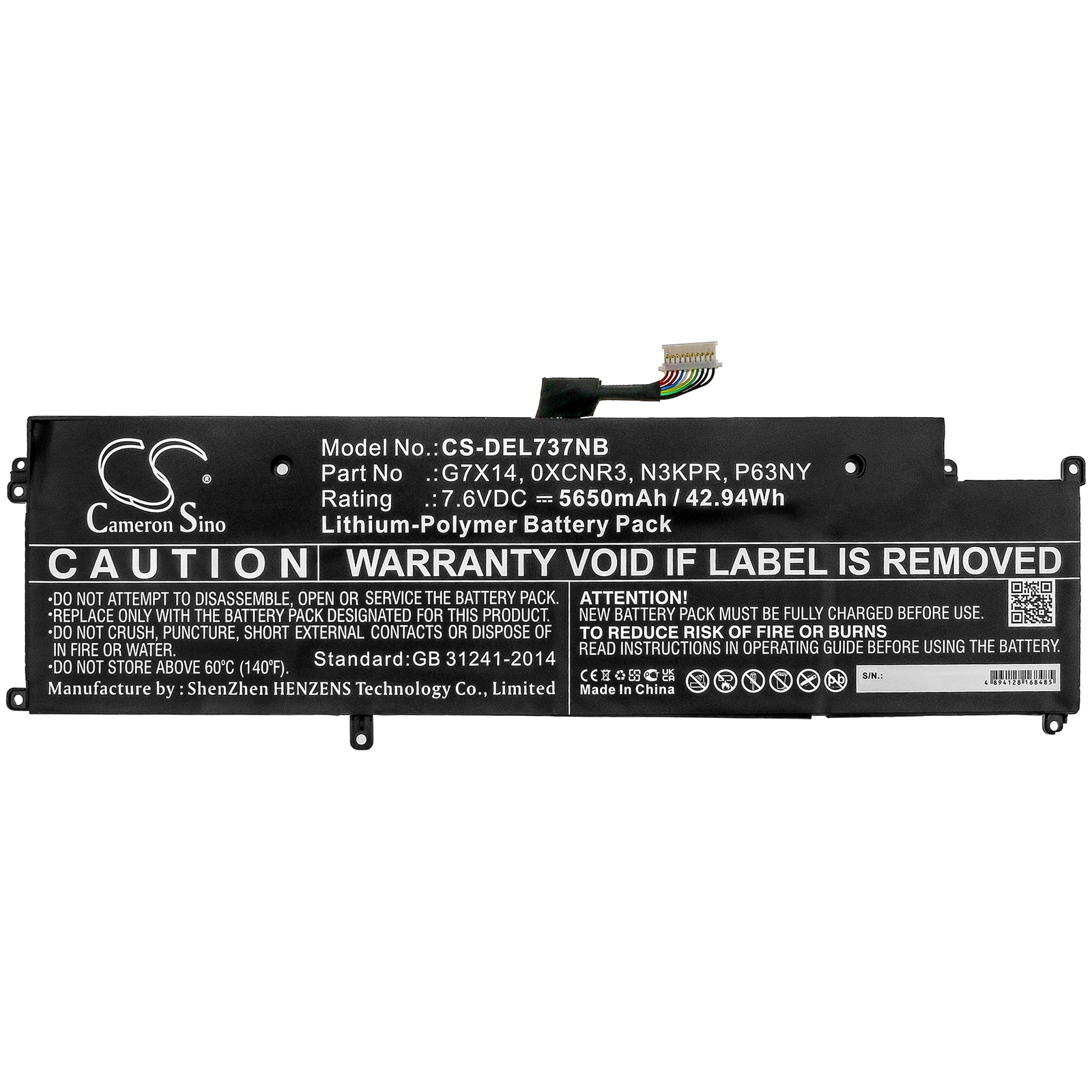 Batteri til bærbar PC for DELL Latitude E7370, Latitude 13 7370