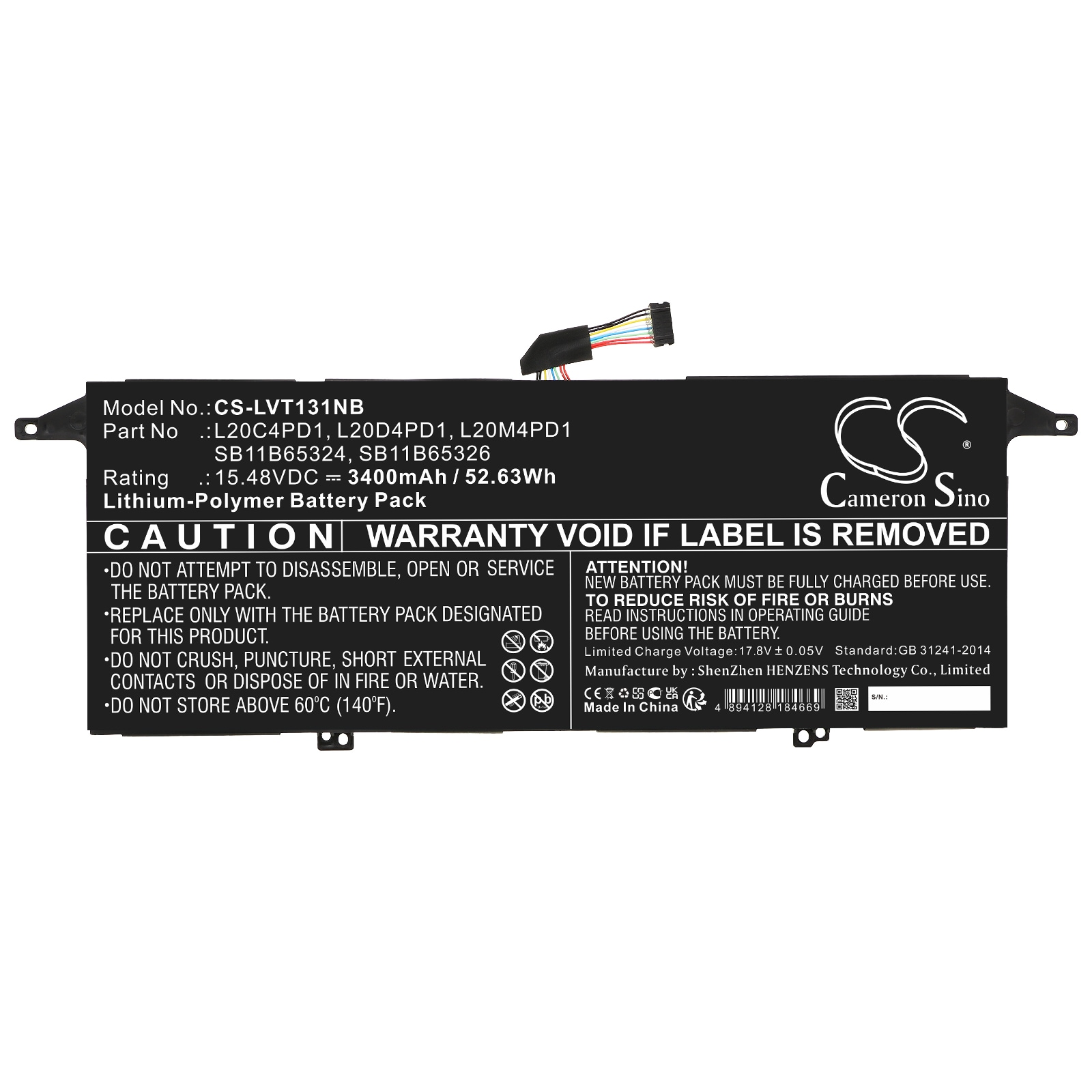 Batteri til bærbar PC for Lenovo ThinkBook 13x ITG 20WJ002LGE og andre.
