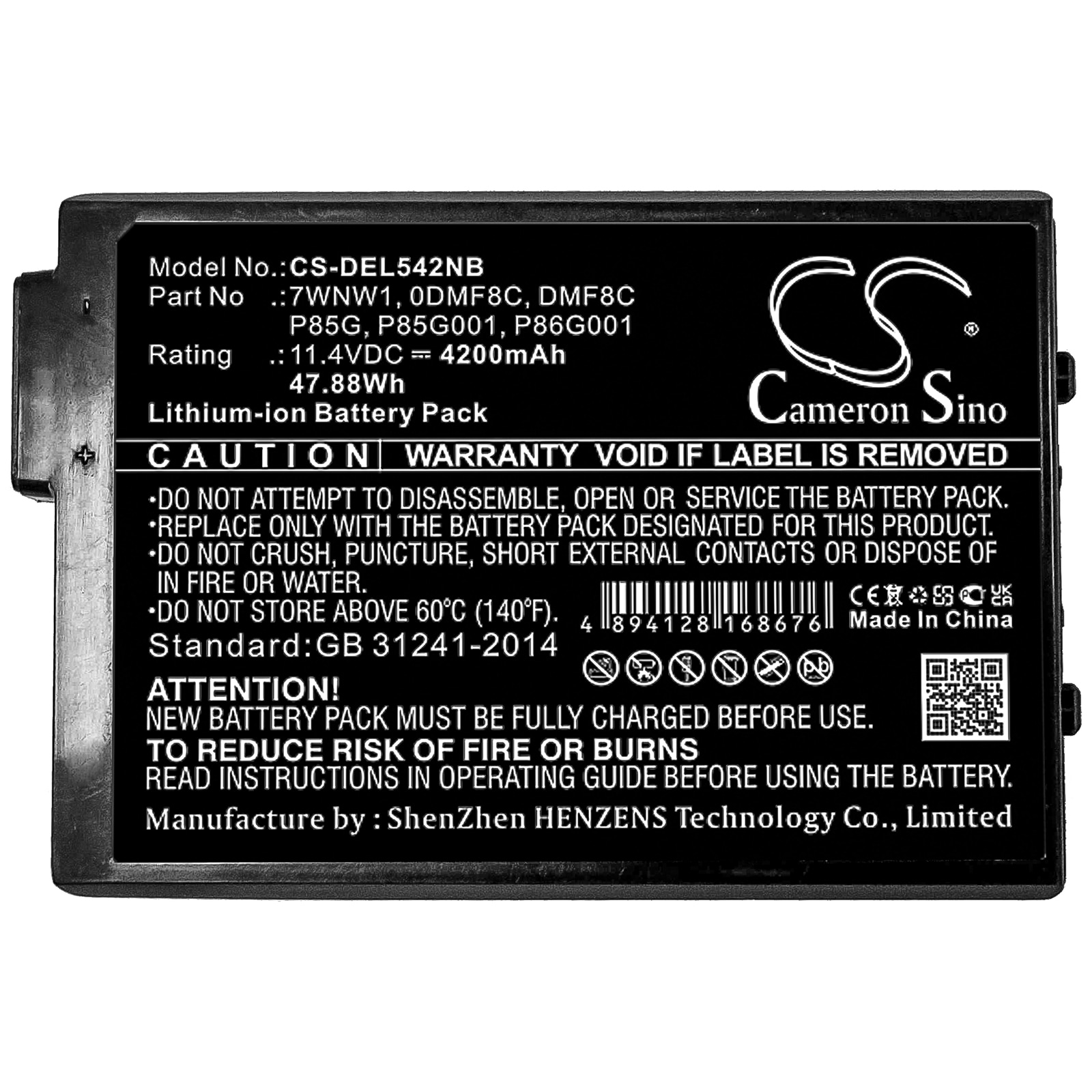 Batteri til bærbar PC for DELL Latitude 7424, Latitude 5424, Latitude 5420