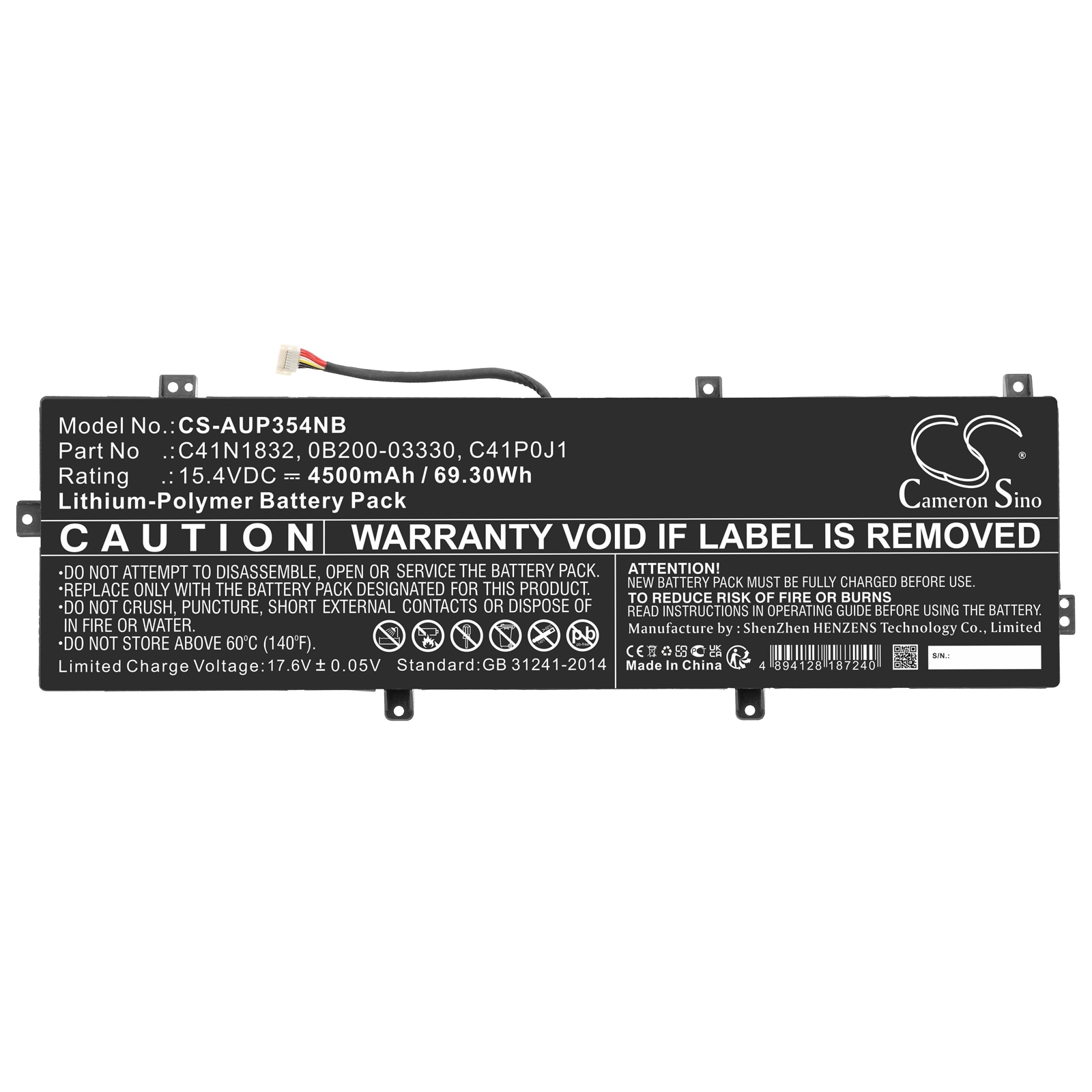 Batteri til bærbar PC for Asus Pro P3540FA-EJ0056R, Pro P3540FA-EJ0811R og andre.