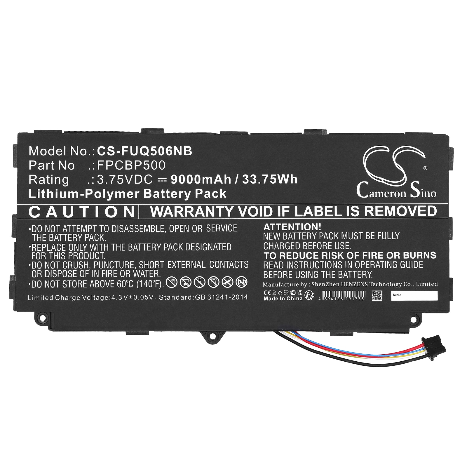 Batteri til bærbar PC for Fujitsu Arrows Tab Q506, Arrows Tab Q507