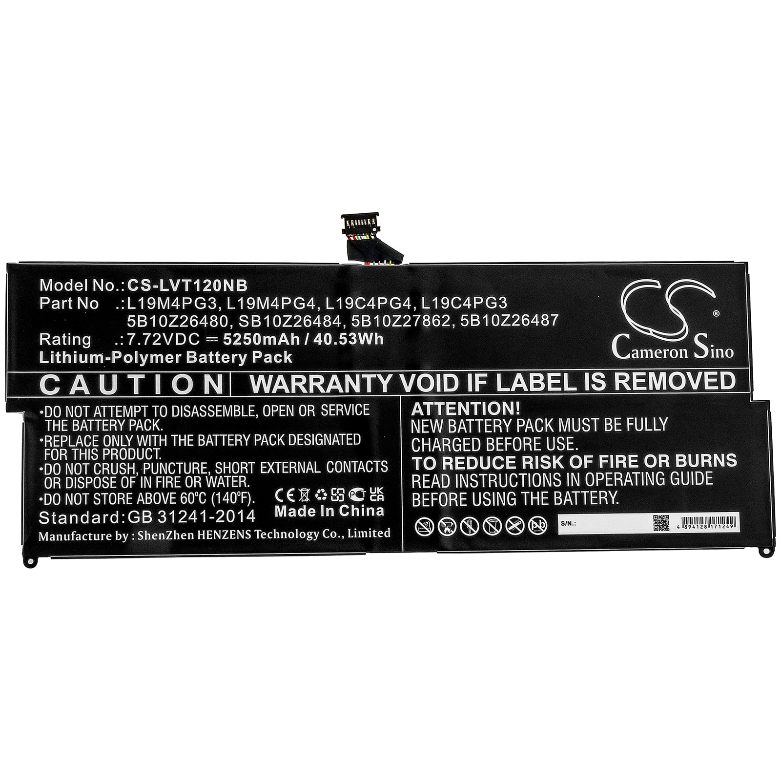 Batteri til bærbar PC for Lenovo ThinkPad X12 Avtakbar