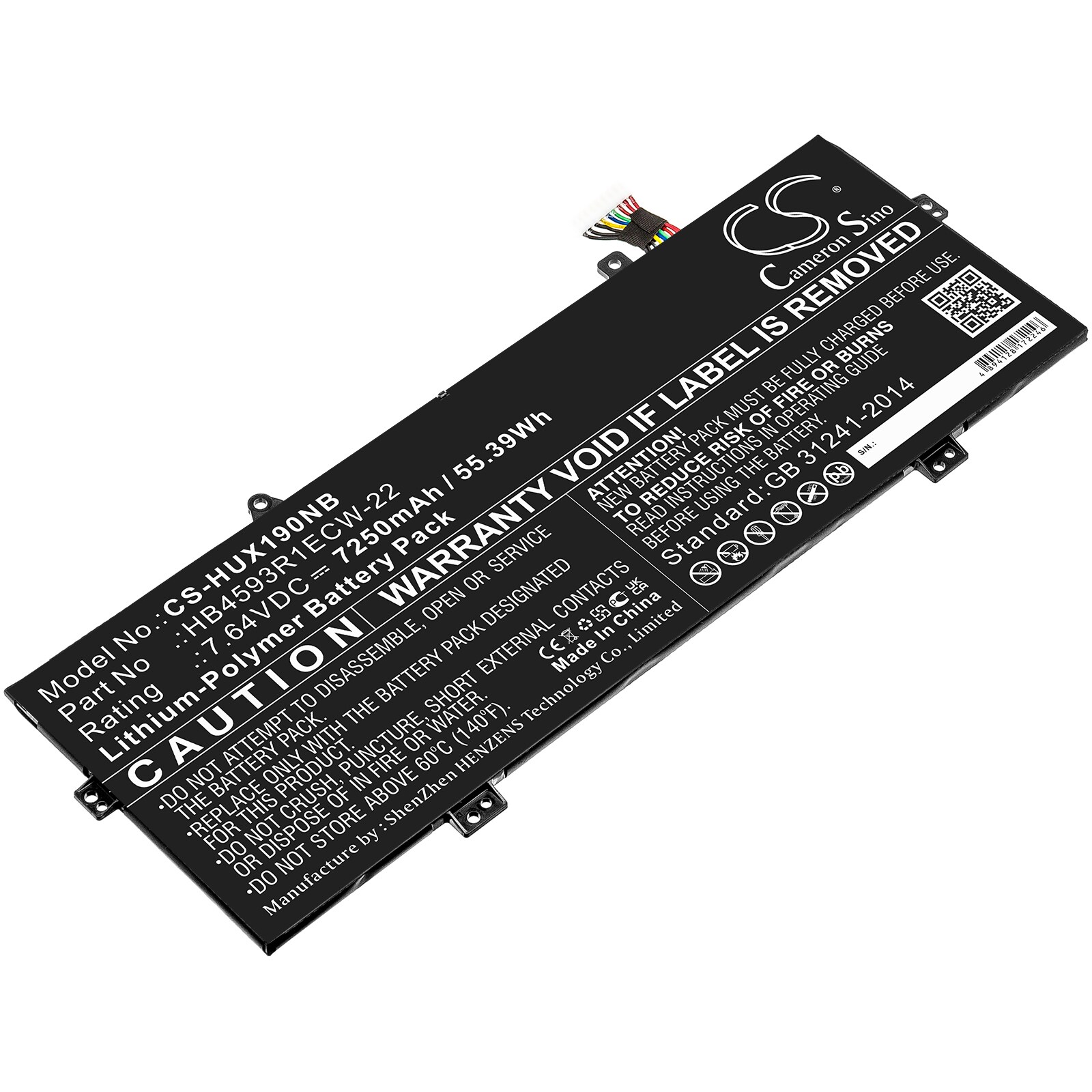 Batteri til bærbar PC for Huawei MateBook X Pro 2020, MACH-W19L, VLT-W60