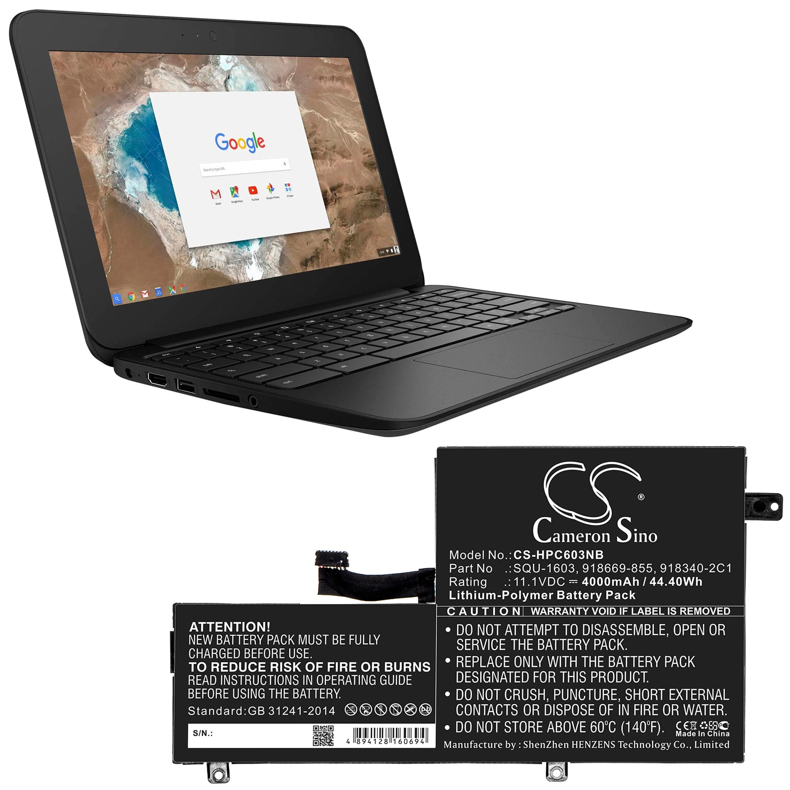 Batteri til bærbar PC for HP Choromebook 11 G5, 11 G5 EE Chromebook