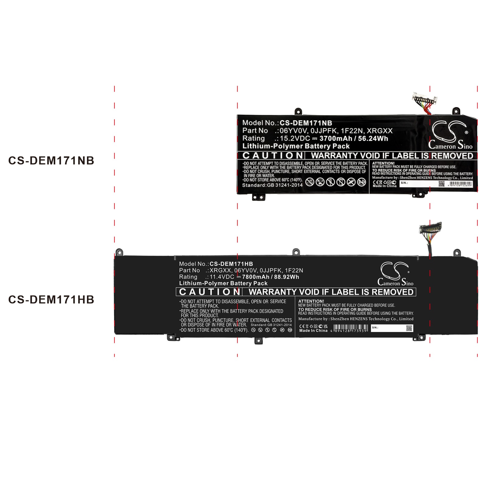 Batteri til bærbar PC for DELL G5 5590-D2785W, ALW15M-D1523S, G7 7590-D2785B og andre.