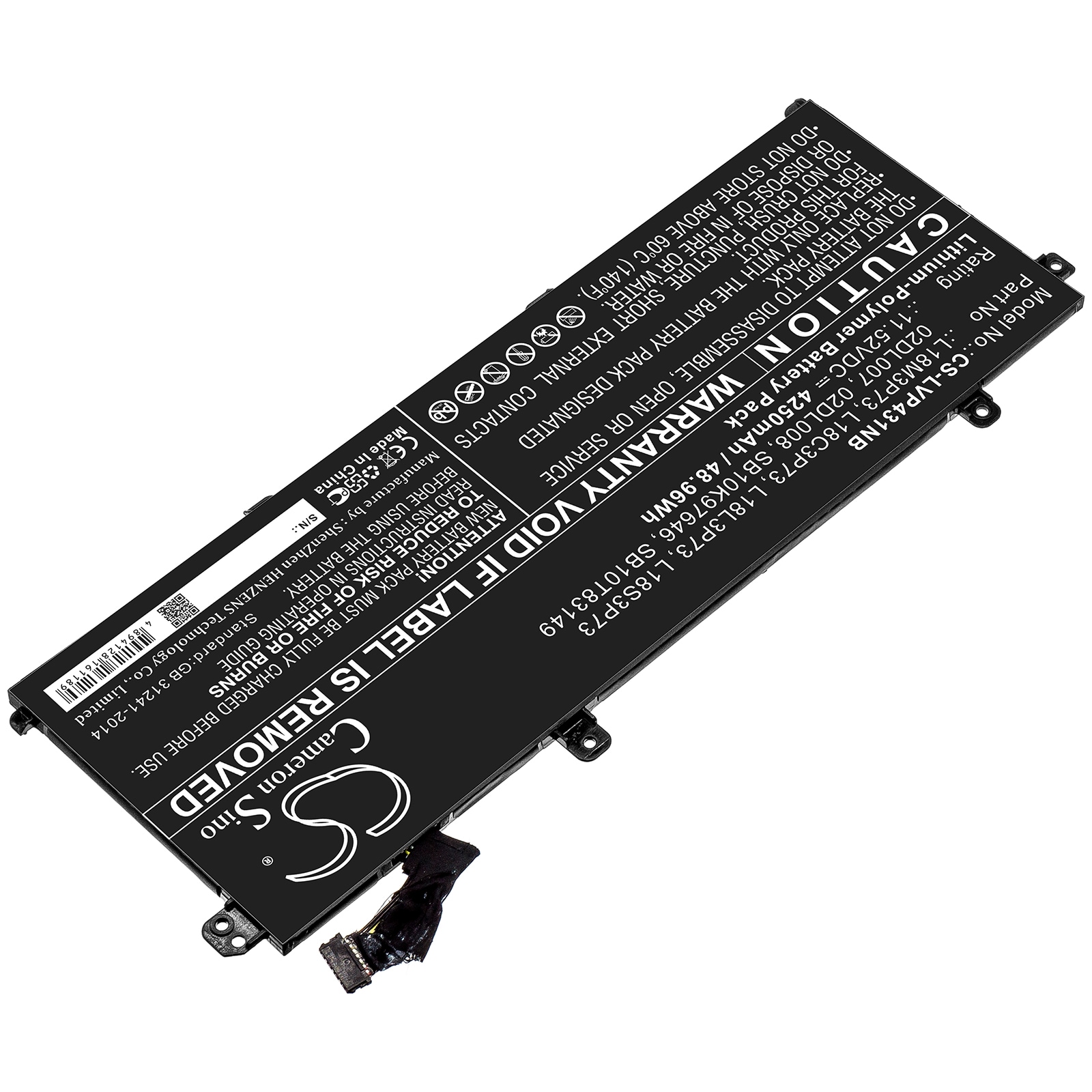 Batteri til bærbar PC for Lenovo ThinkPad T490, ThinkPad T490 20N2001MCD og andre.