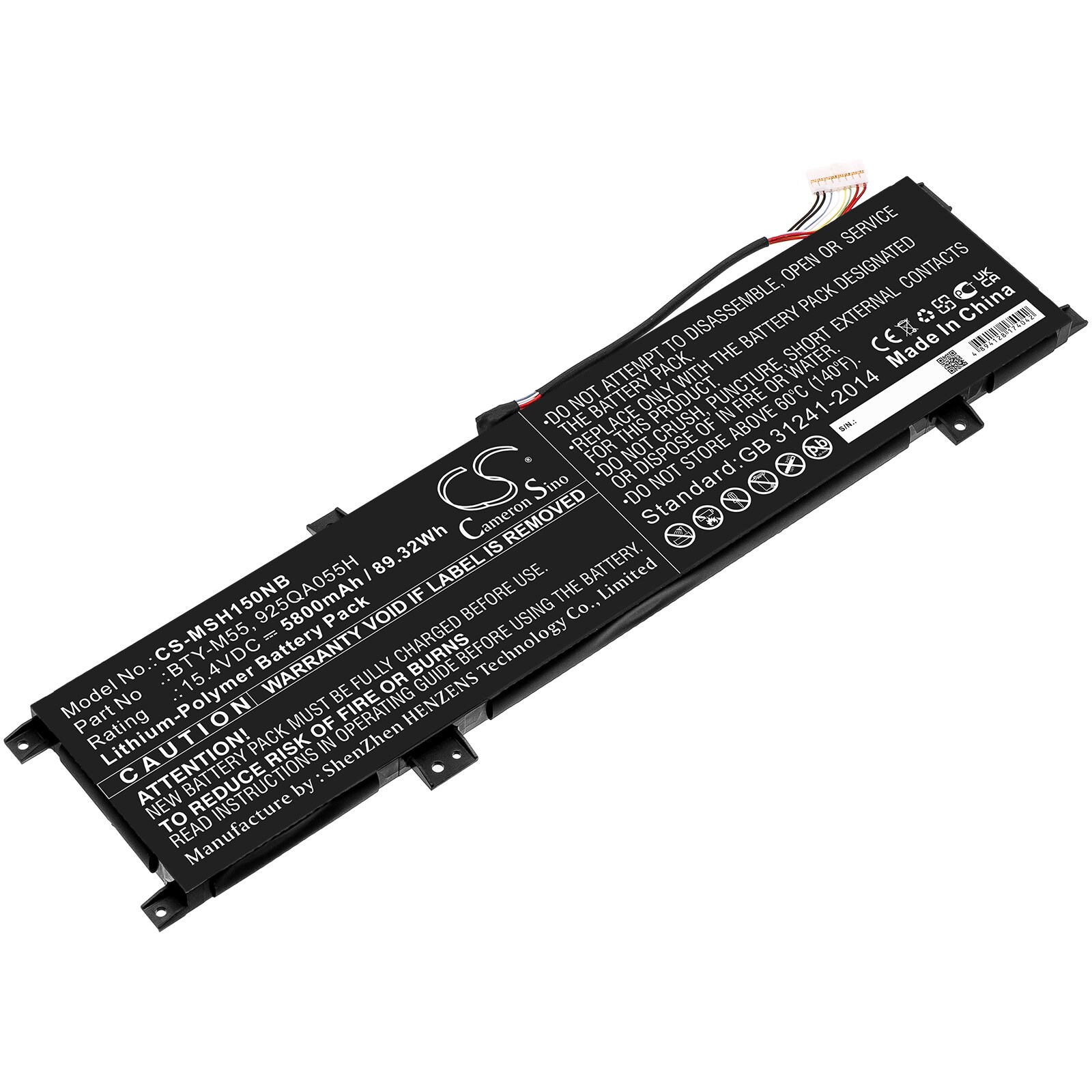 Batteri til bærbar PC for MSI Alpha 15 A3DDK, Alpha 15 A4DEK, Alpha 15 B5EEK og andre.