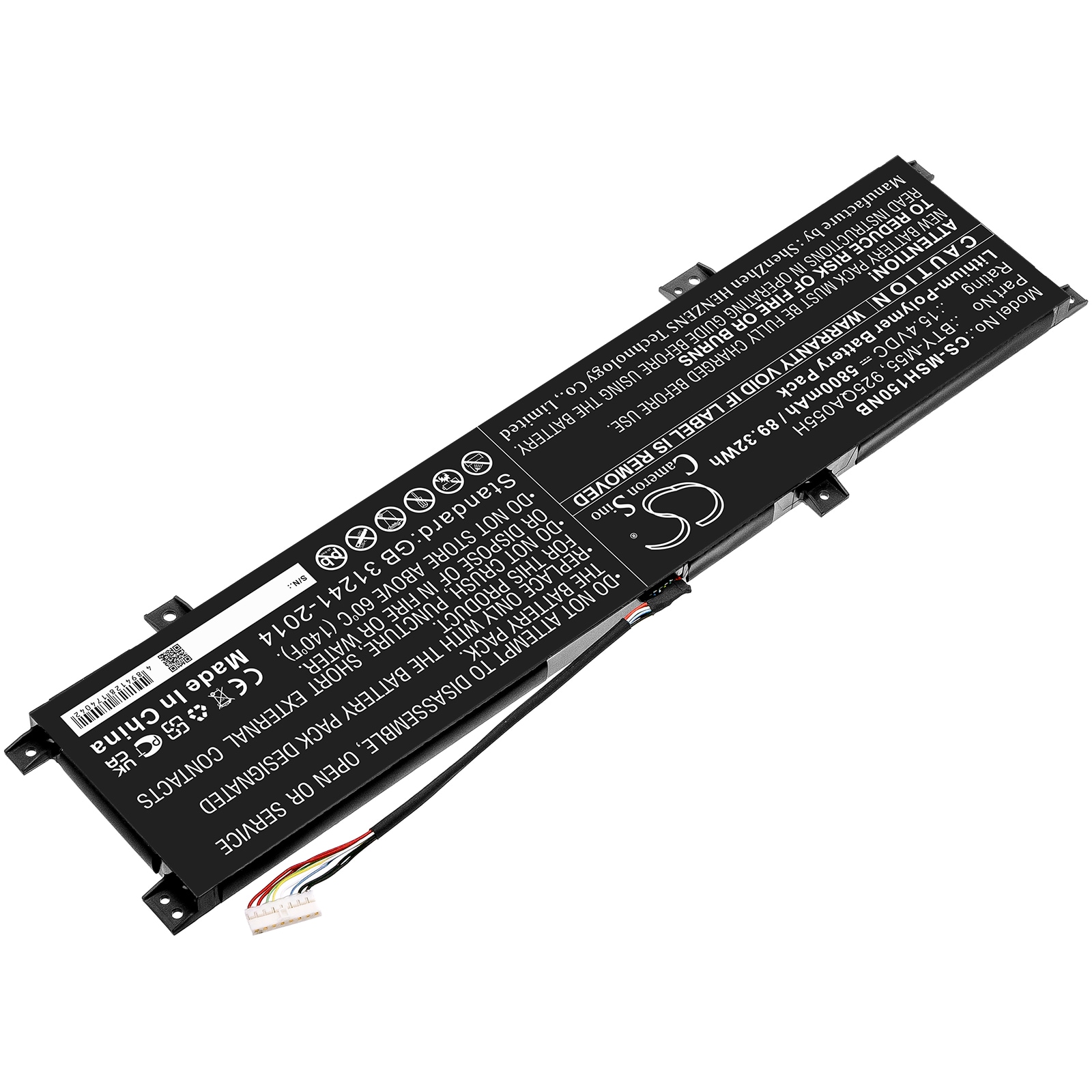 Batteri til bærbar PC for MSI Alpha 15 A3DDK, Alpha 15 A4DEK, Alpha 15 B5EEK og andre.
