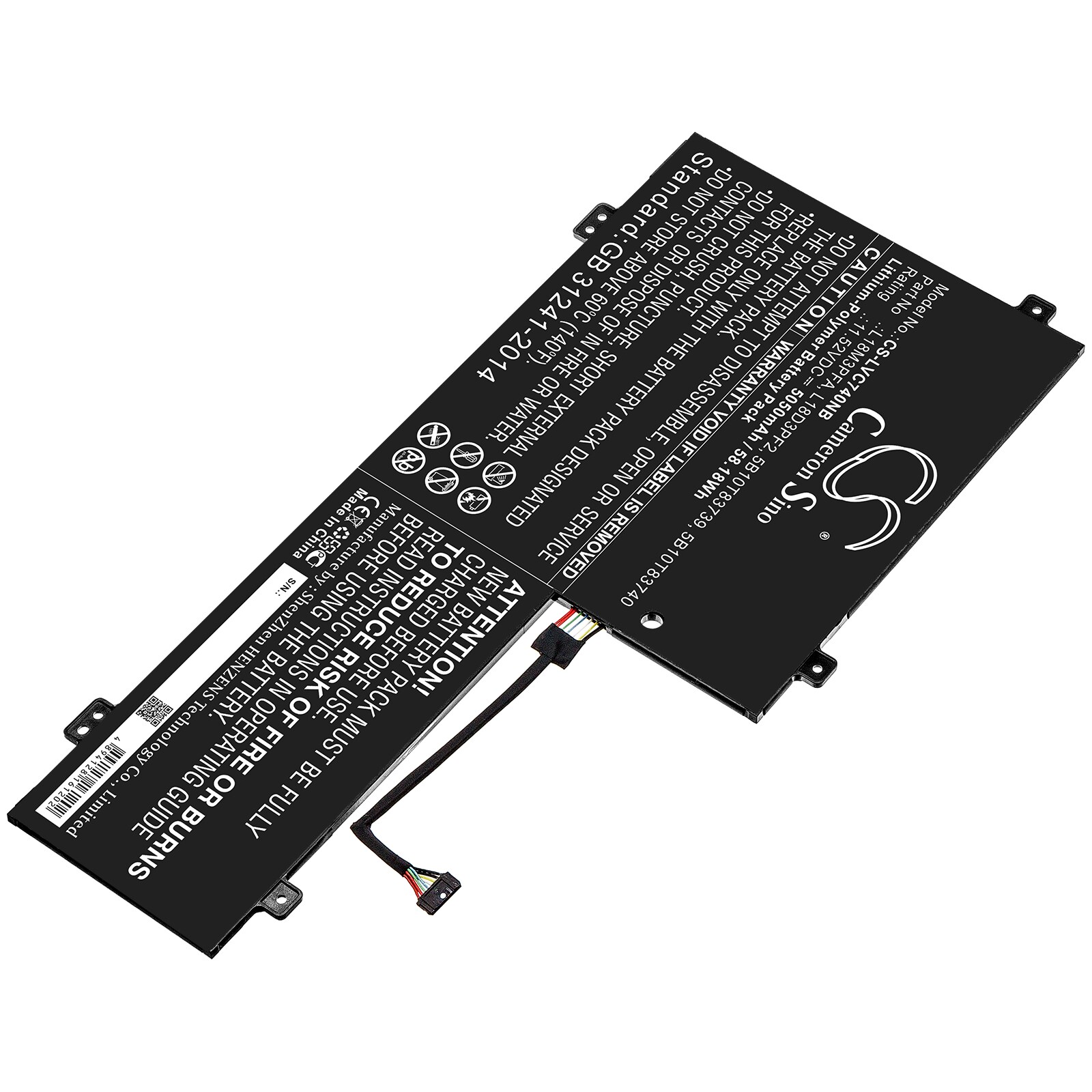 Batteri til bærbar PC for Lenovo Yoga C740, Yoga C740-15IML, YOGA C740-15