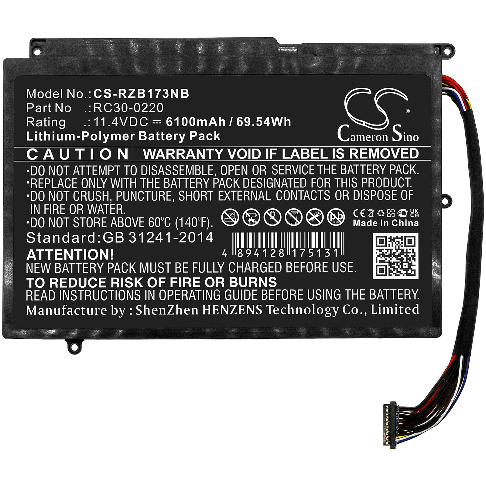 Batteri til bærbar PC for Razer Blade Pro GTX 1060, Blade Pro 17 2019 4k UHD og andre.