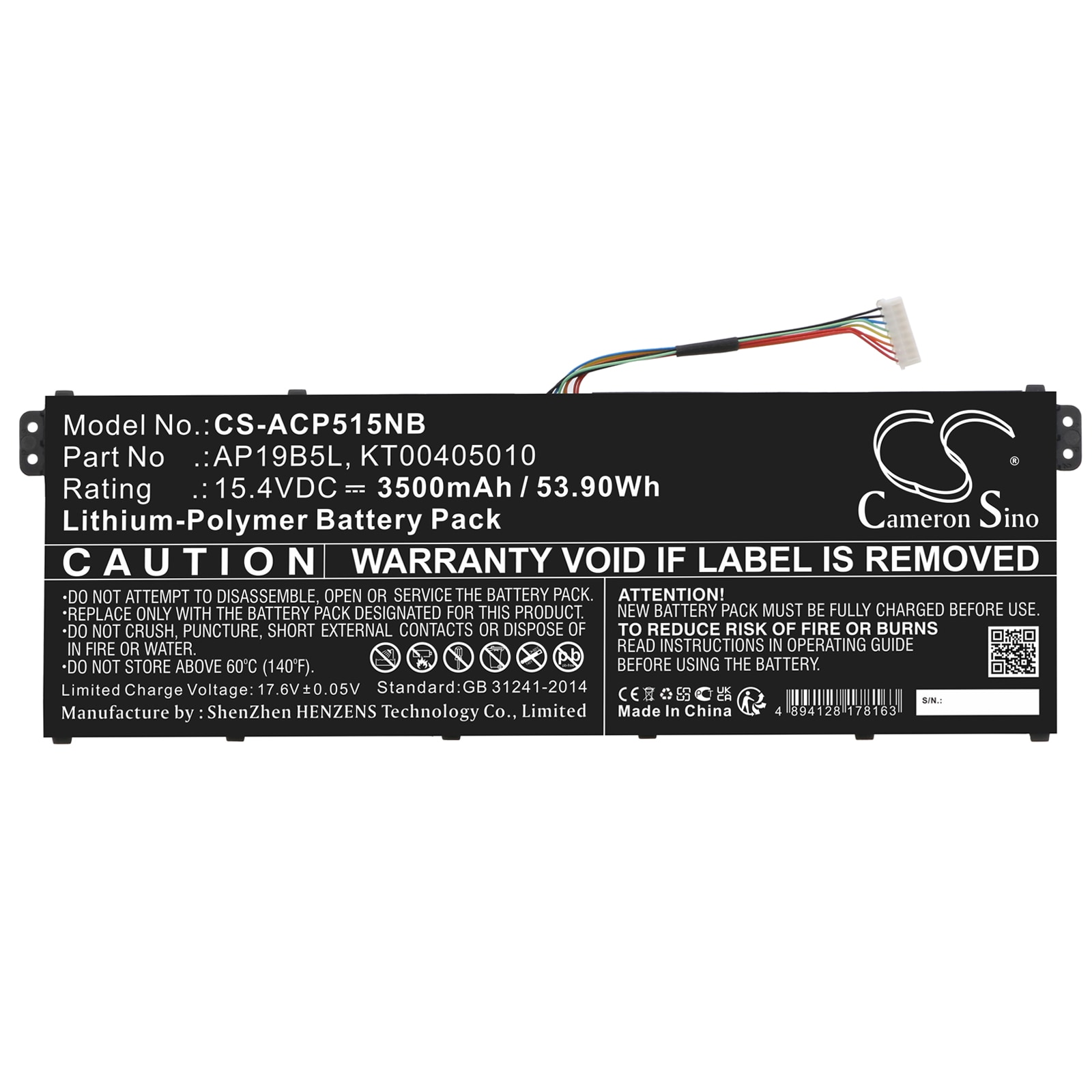 Batteri til bærbar PC for Acer Aspire 5 A515-43-R1JF, Aspire 5 A515-43-R41R og andre.