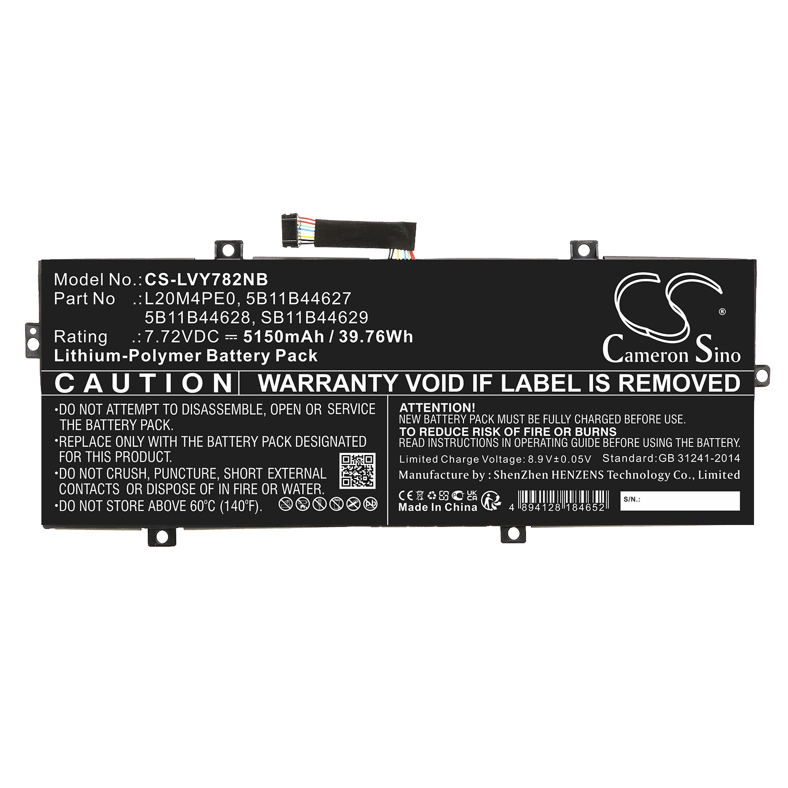 Batteri til bærbar PC for Lenovo Yoga Duet 7 13ITL6 82MA0025AX og andre.
