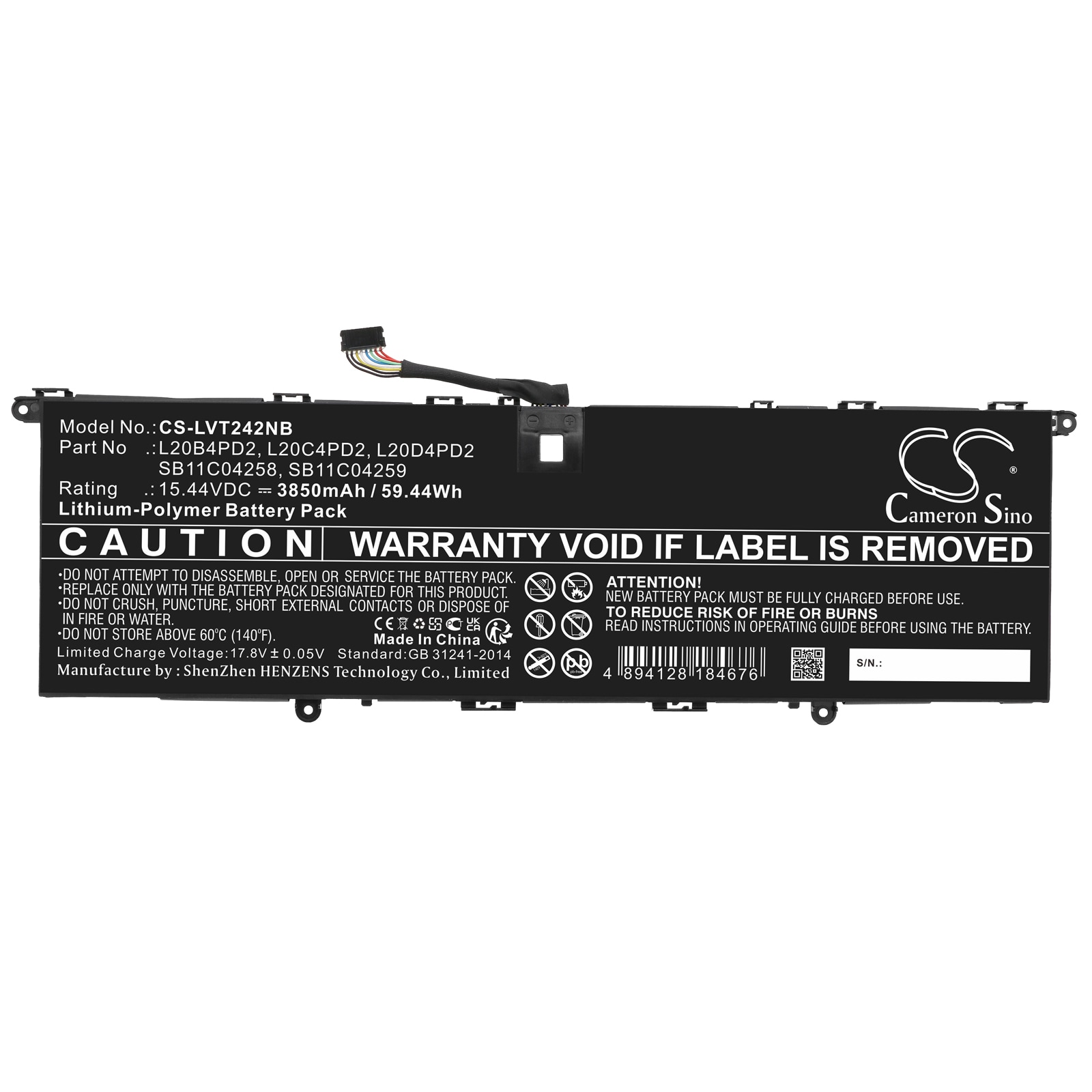 Batteri til bærbar PC for Lenovo ThinkBook 14p G2 ACH 20YN000LUS og andre.