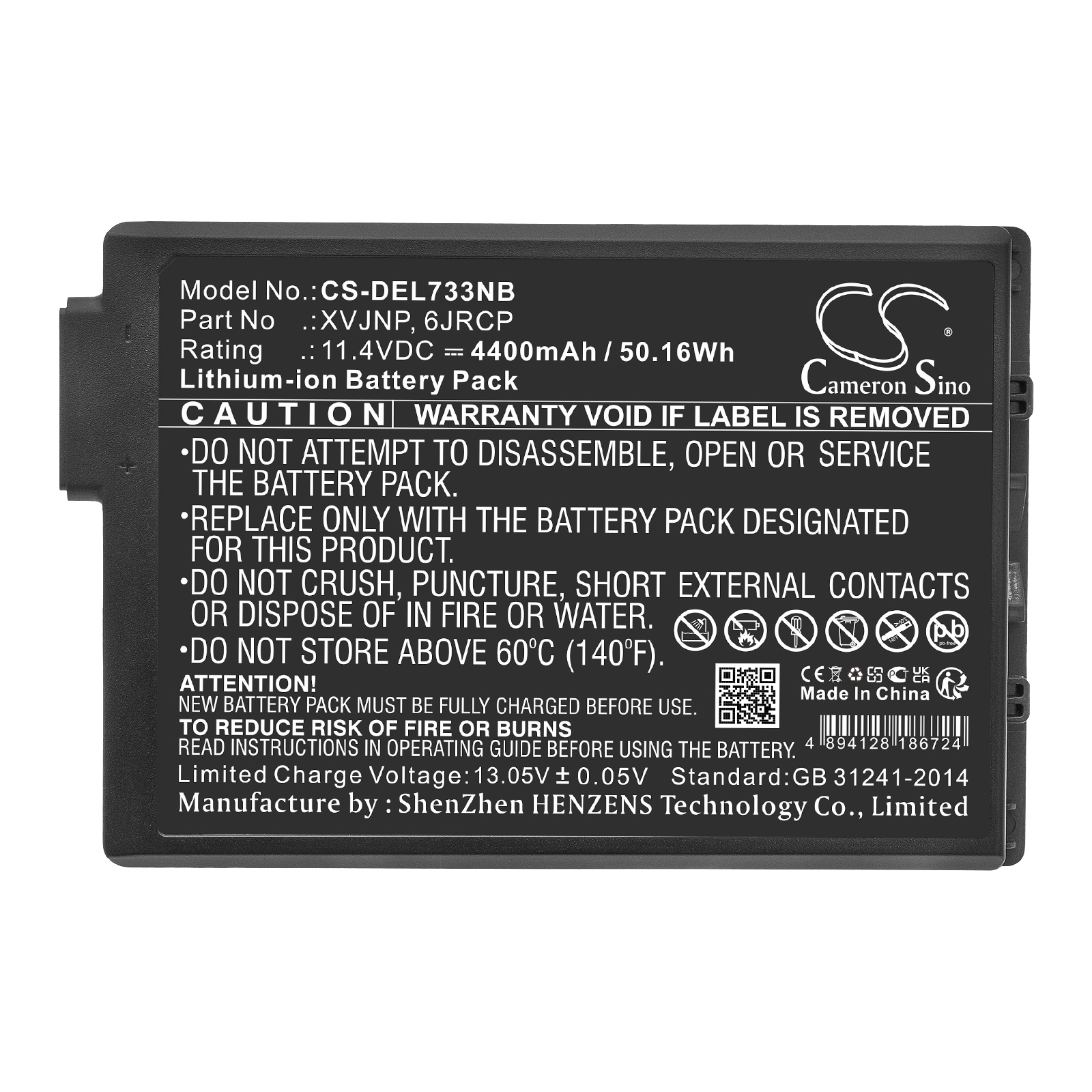 Batteri til bærbar PC for DELL Latitude 7330 Rugged, Latitude 5430 Rugged
