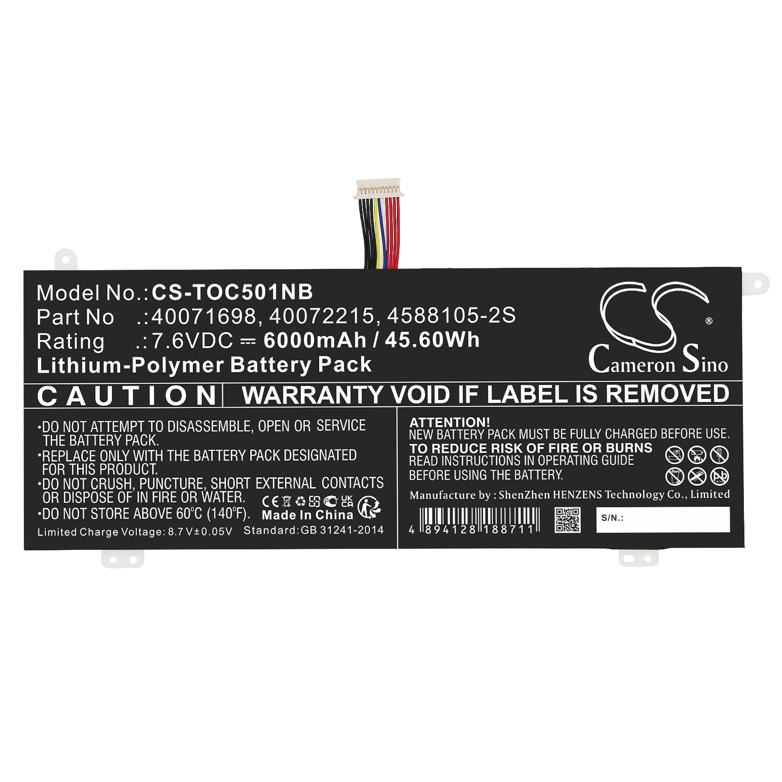 Batteri til bærbar PC for Dynabook Satellite Pro C50-H-106 og andre