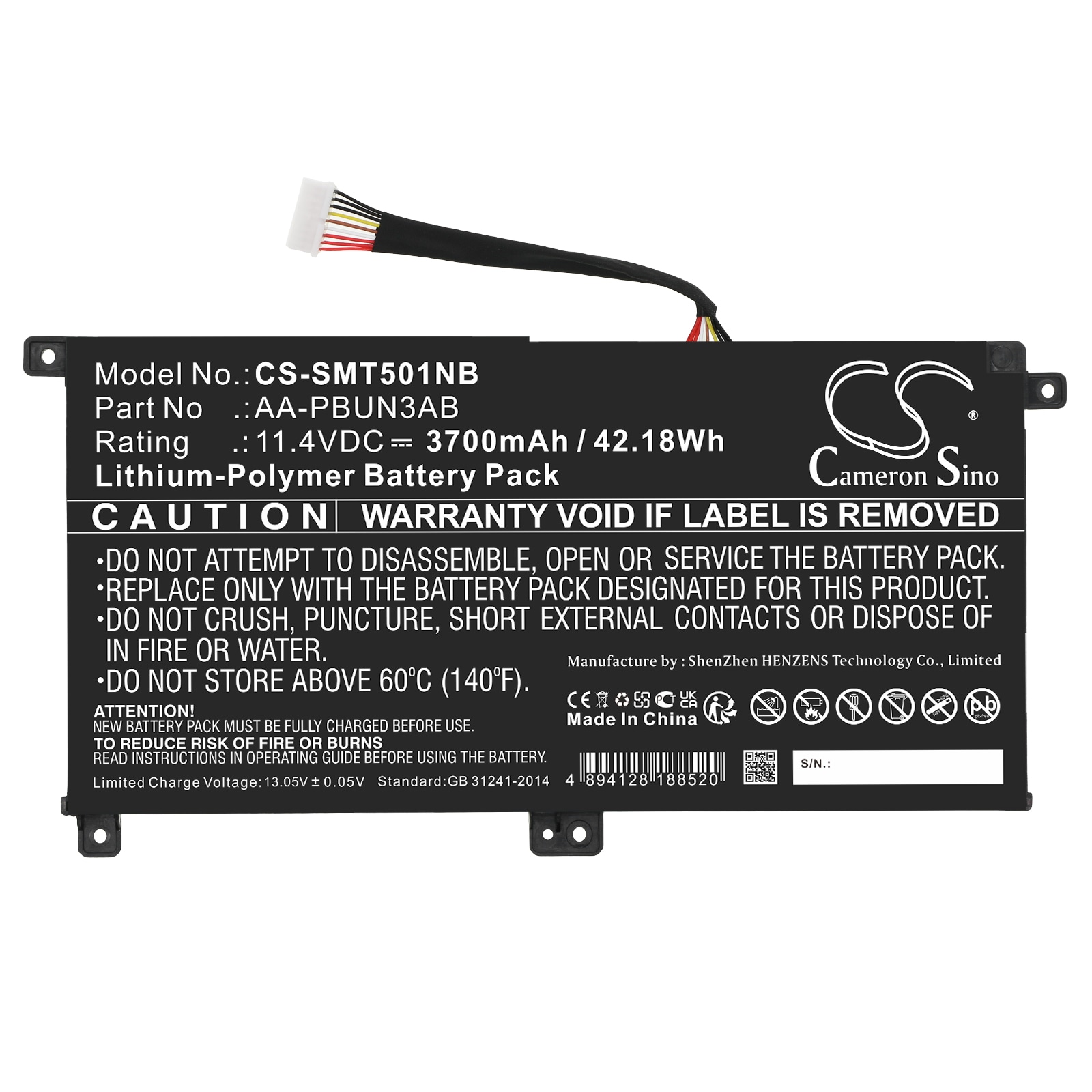Batteri til bærbar PC for Samsung NT501R5L-M15/C, NT501R5L-L05/R og andre.