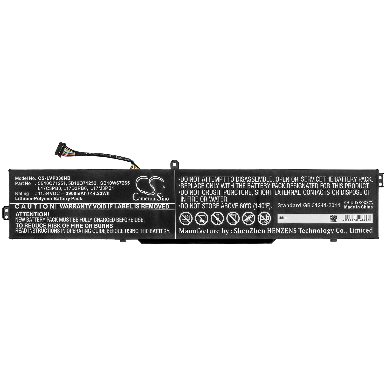 Batteri til bærbar PC for Lenovo IdeaPad 330-15ICH 81FK00A5AU og andre.