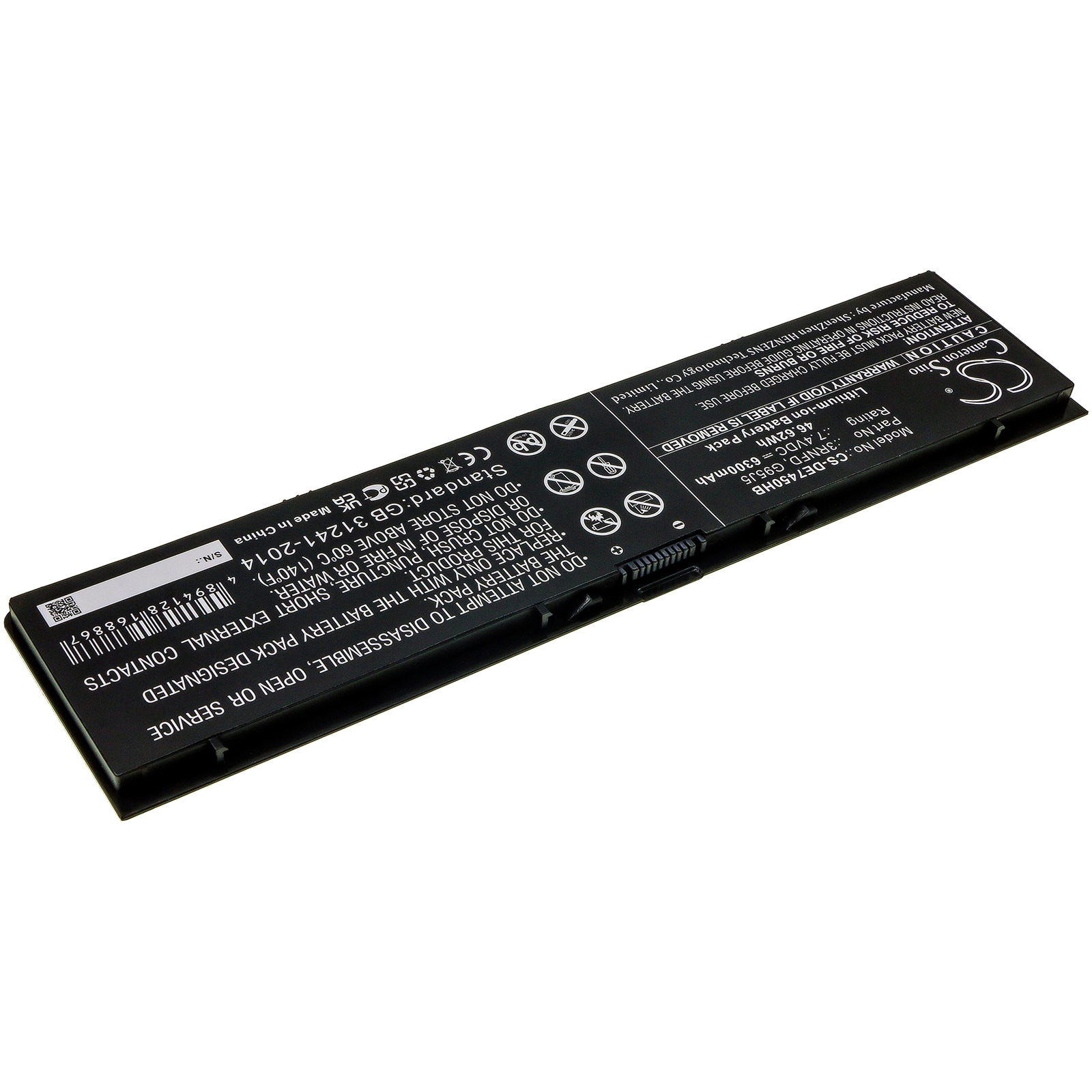 Laptopbatteri 6300 mAh til Dell Latitude E7250 / E7440 / E7450 / erstatter 3RNFD / G95J5 / V8XN3